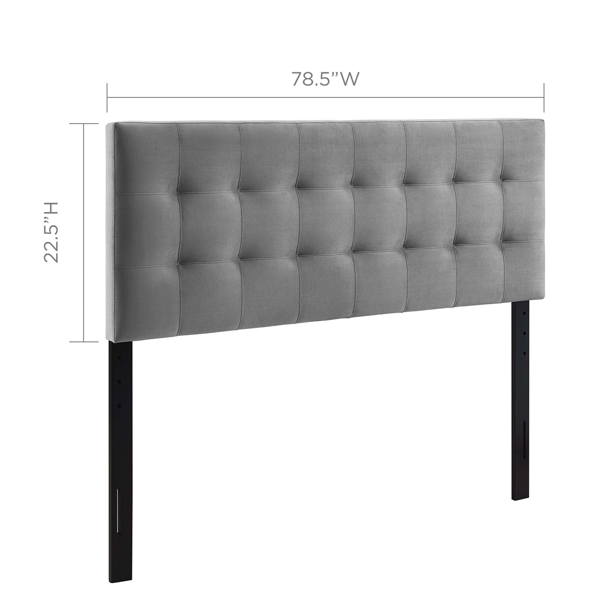 Lily King Biscuit Tufted Performance Velvet Headboard