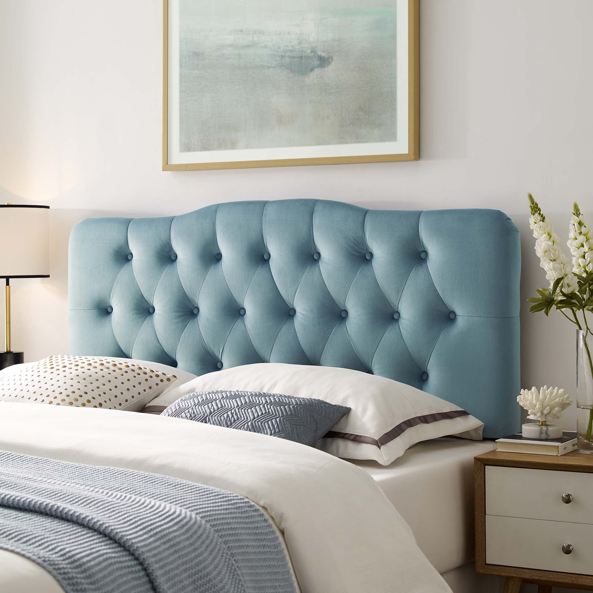 Annabel Full Diamond Tufted Performance Velvet Headboard