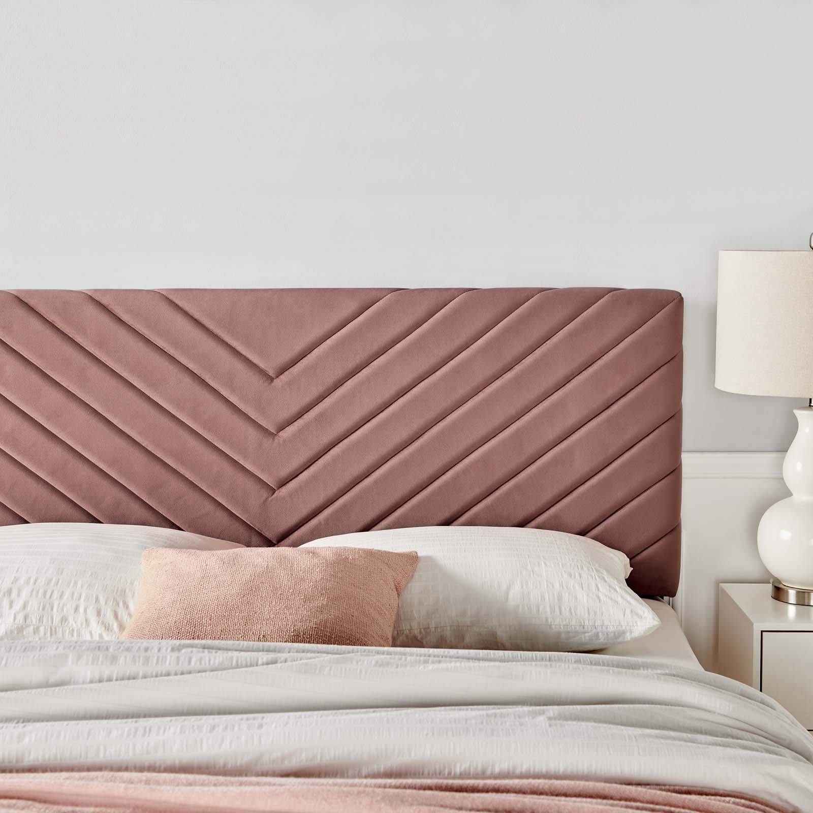 Alyson Angular Channel Tufted Performance Velvet Twin Headboard