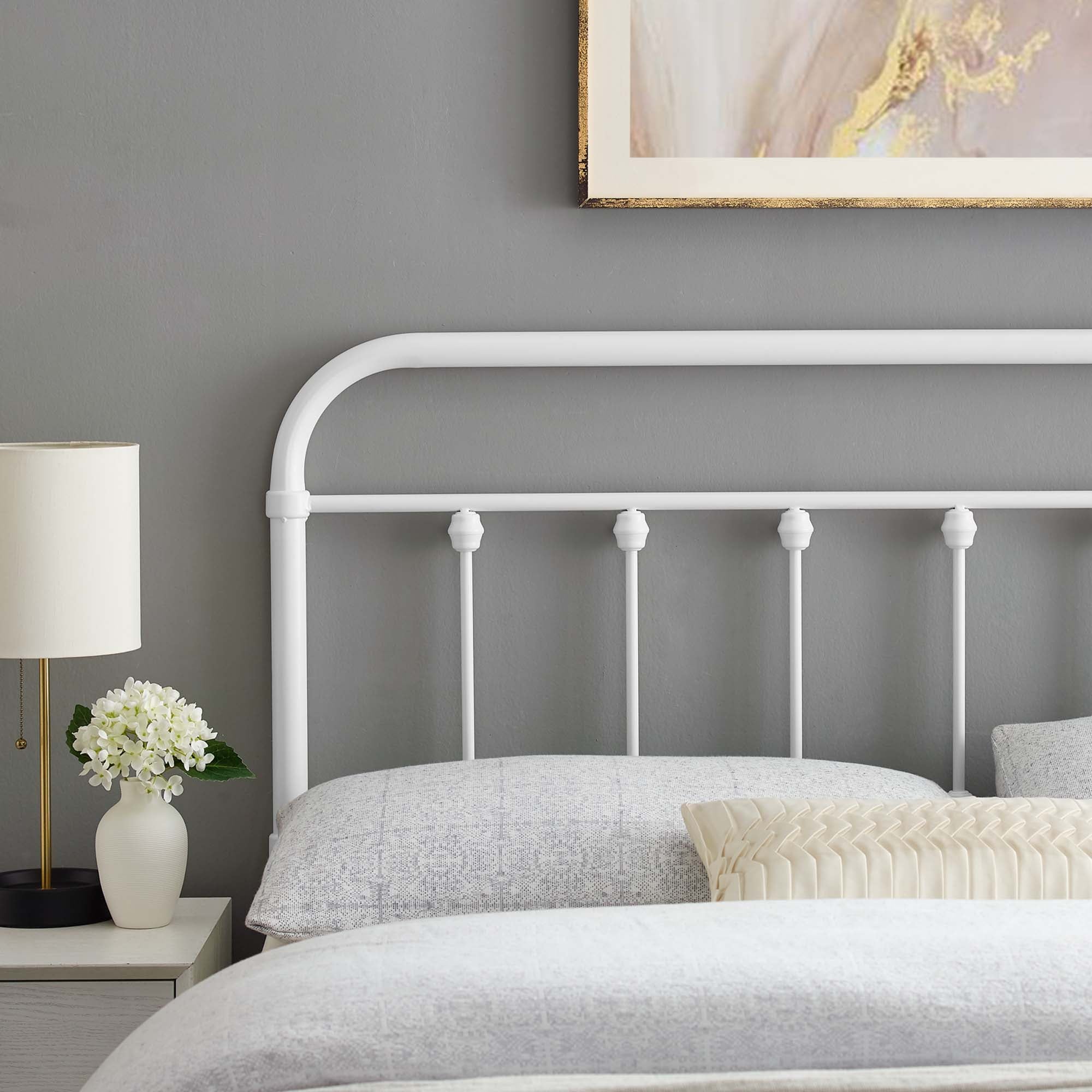 Sage Queen Metal Headboard