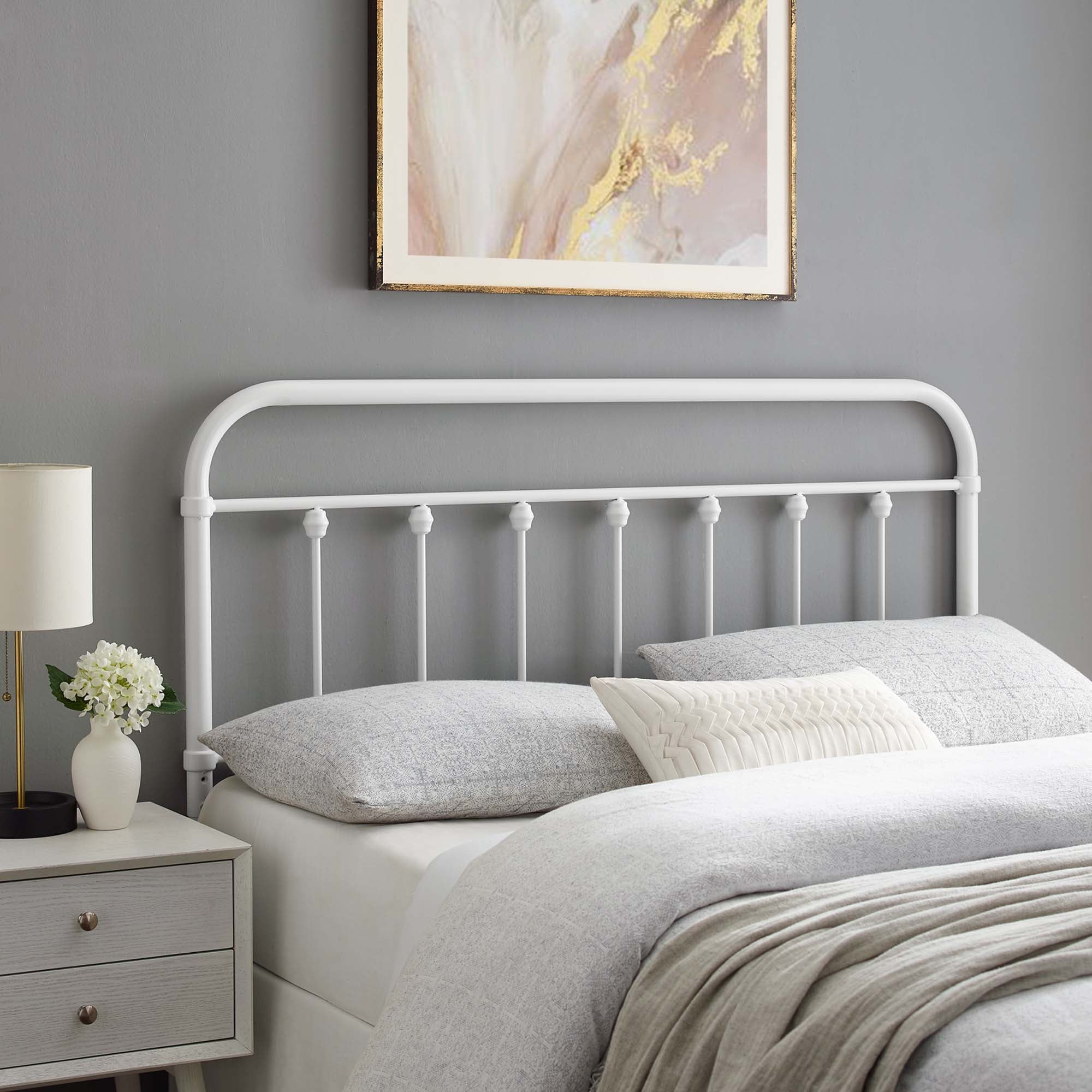 Sage Queen Metal Headboard