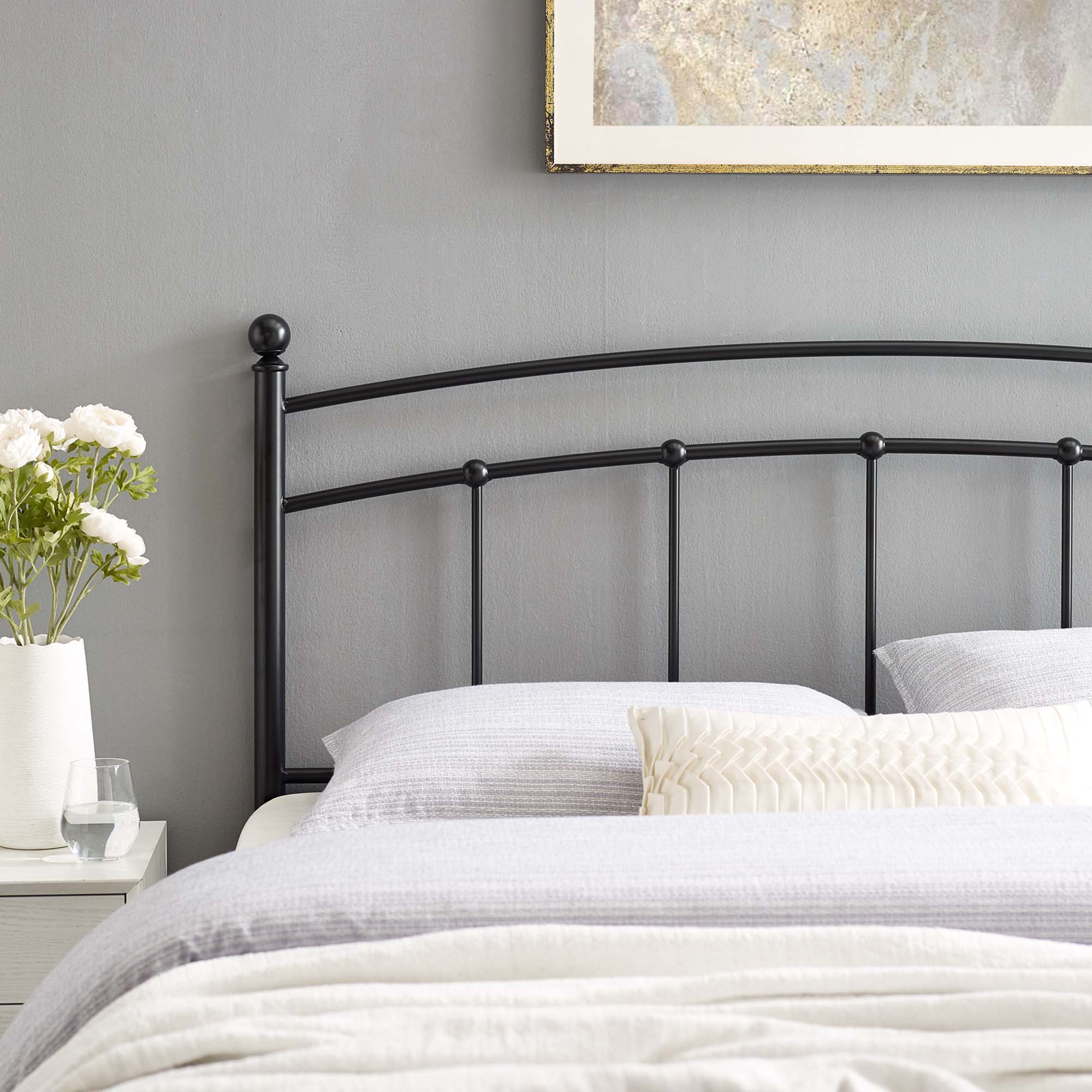 Abigail Queen Metal Headboard