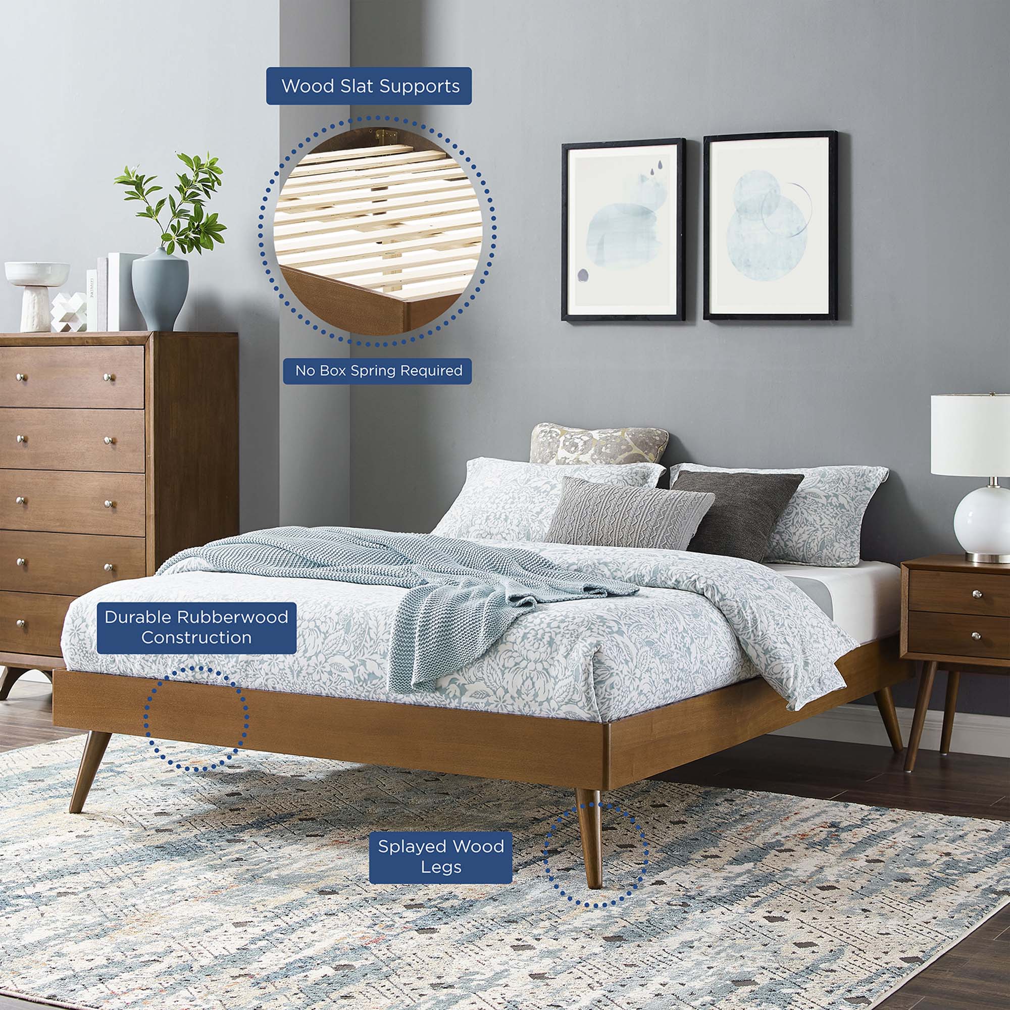 Margo Full Wood Platform Bed Frame