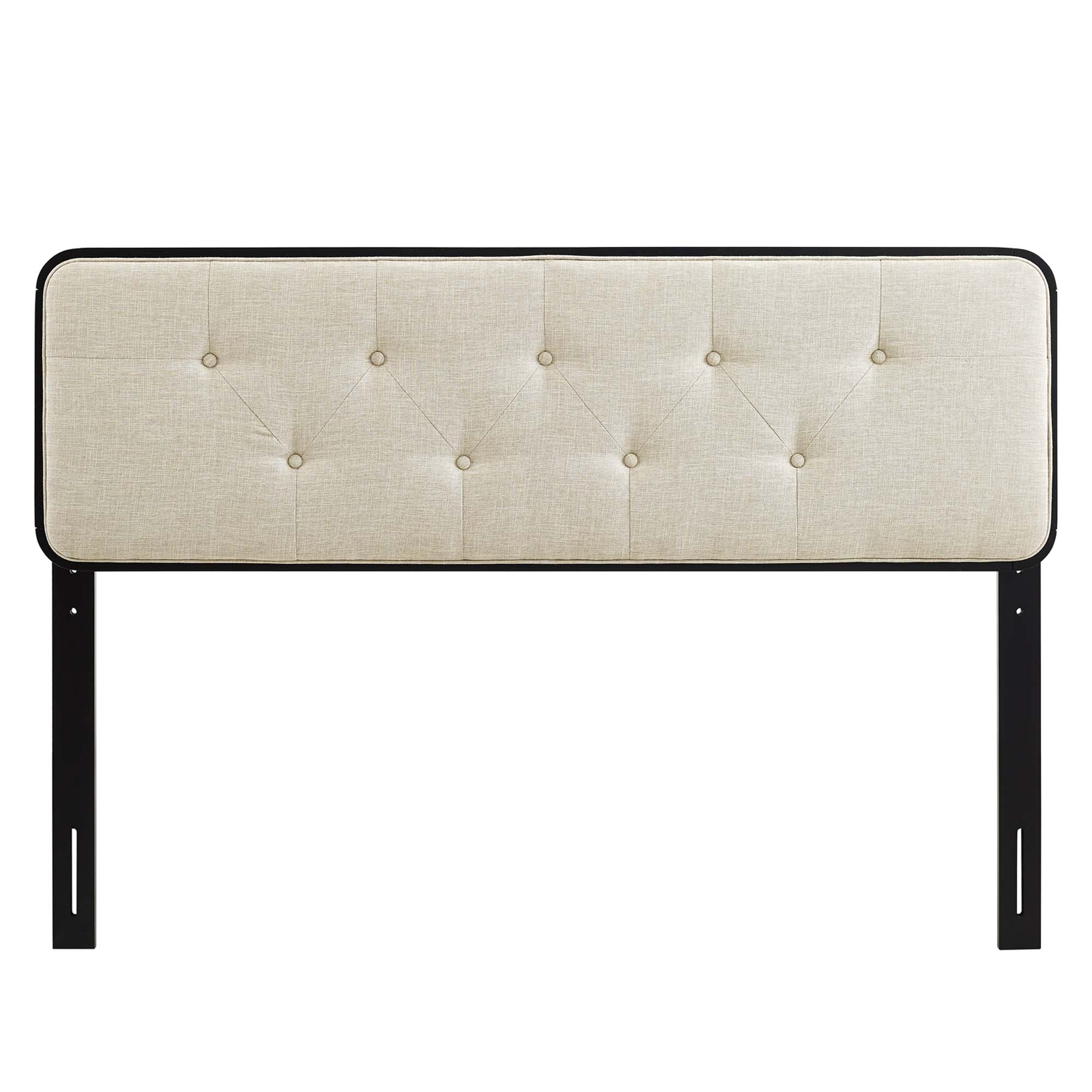 Collins Tufted Twin Fabric and Wood Headboard