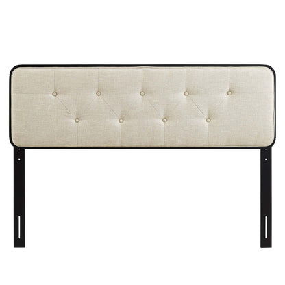 Collins Tufted Twin Fabric and Wood Headboard