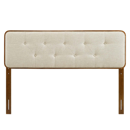 Collins Tufted Twin Fabric and Wood Headboard