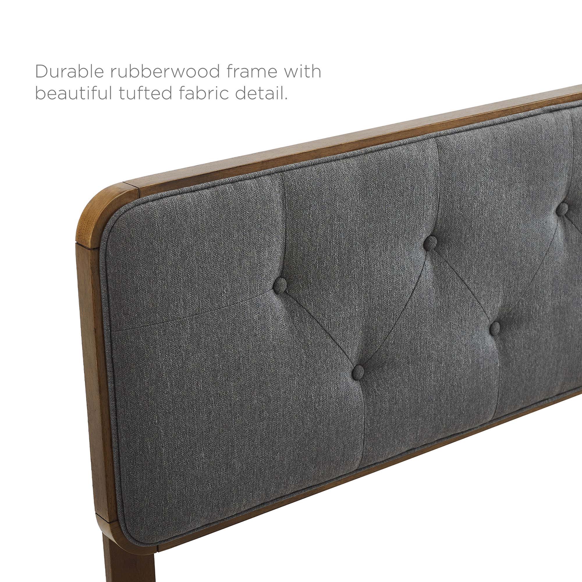 Collins Tufted Twin Fabric and Wood Headboard