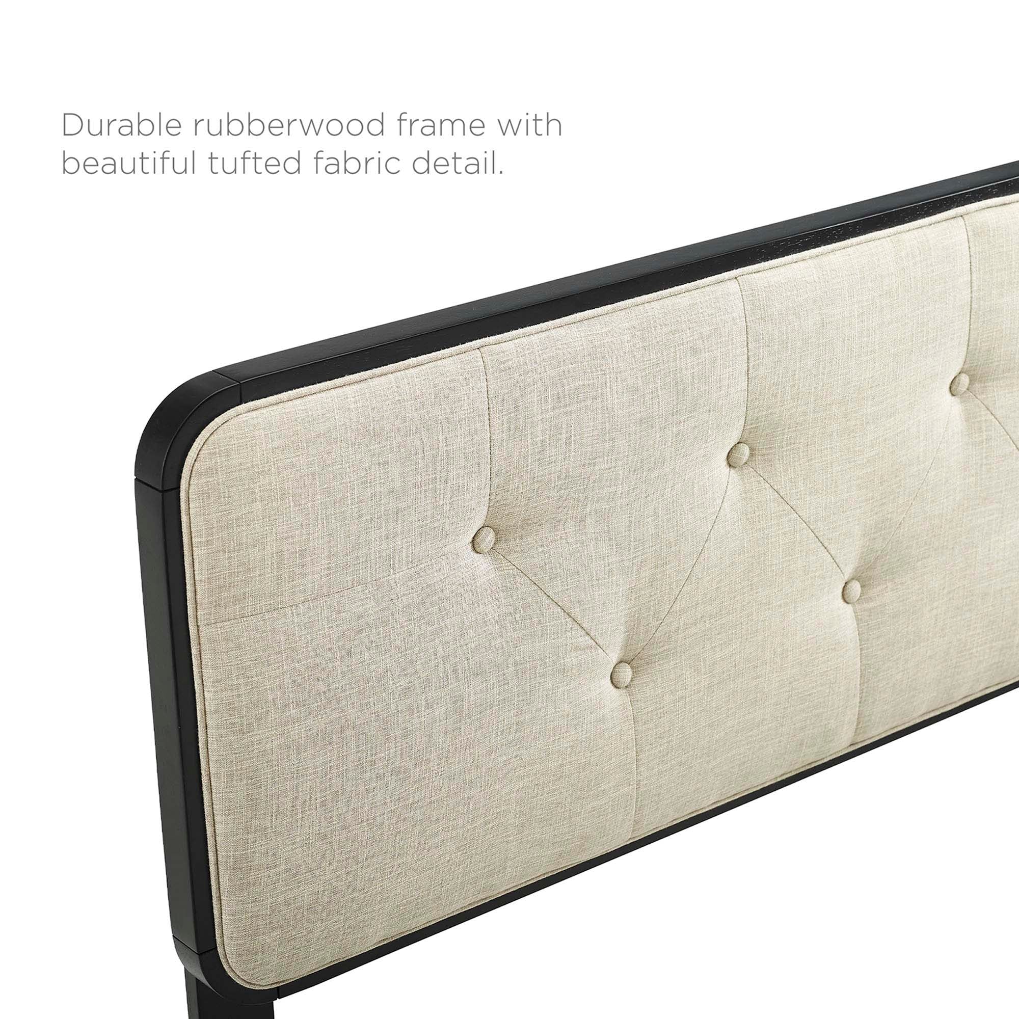 Collins Tufted Full Fabric and Wood Headboard