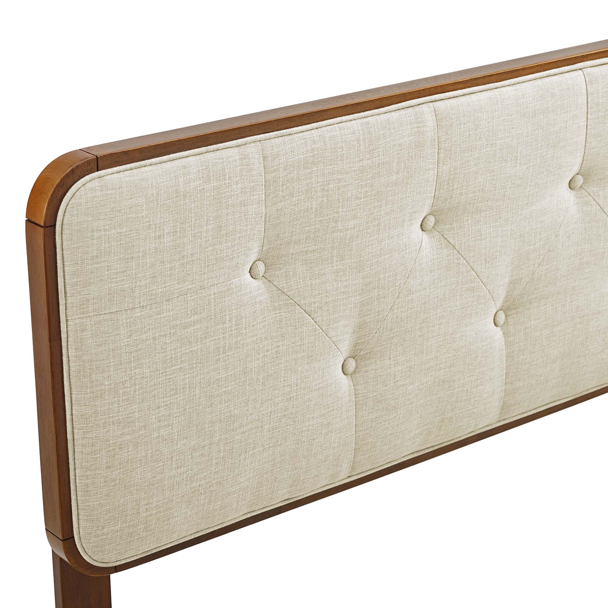 Collins Tufted Full Fabric and Wood Headboard