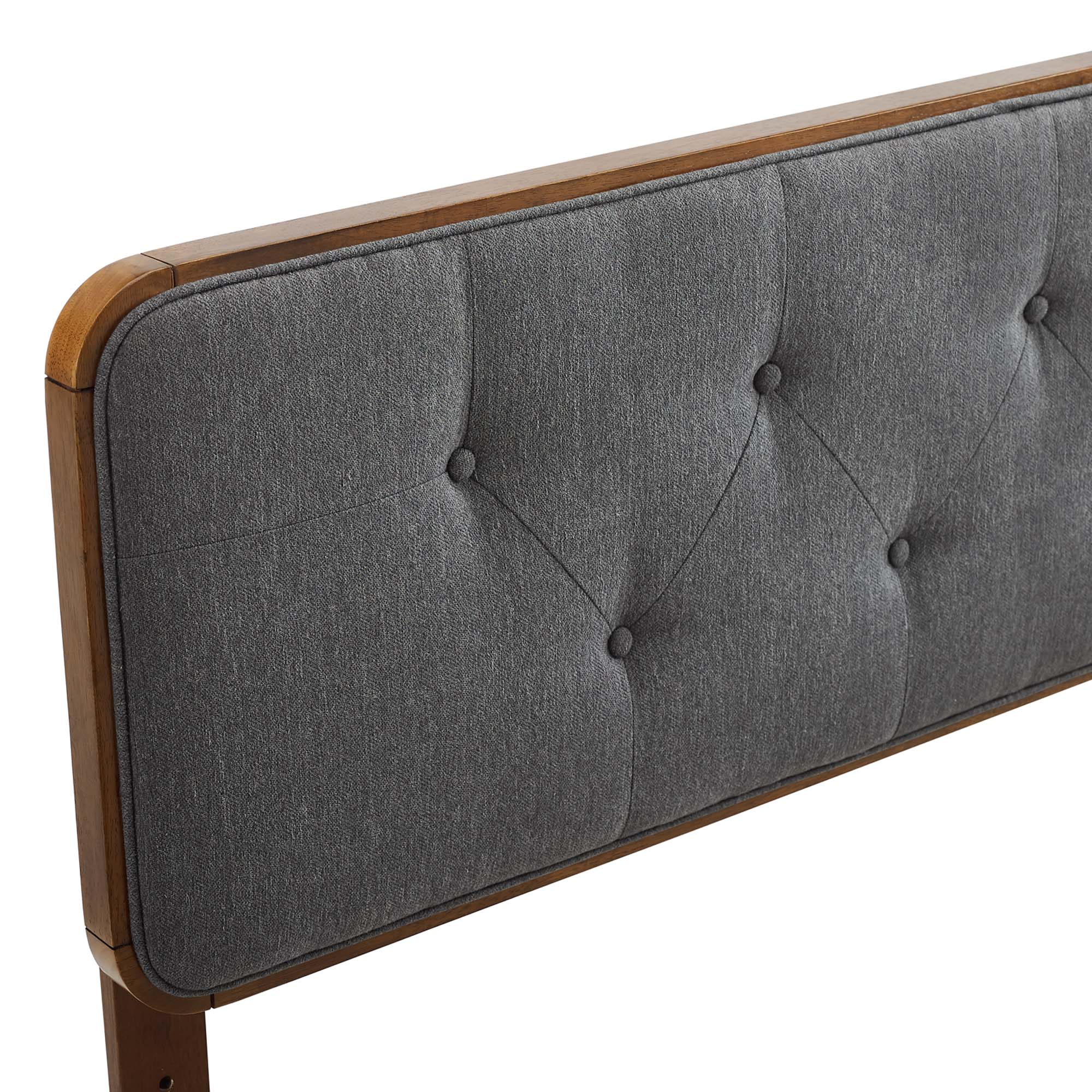 Collins Tufted Full Fabric and Wood Headboard