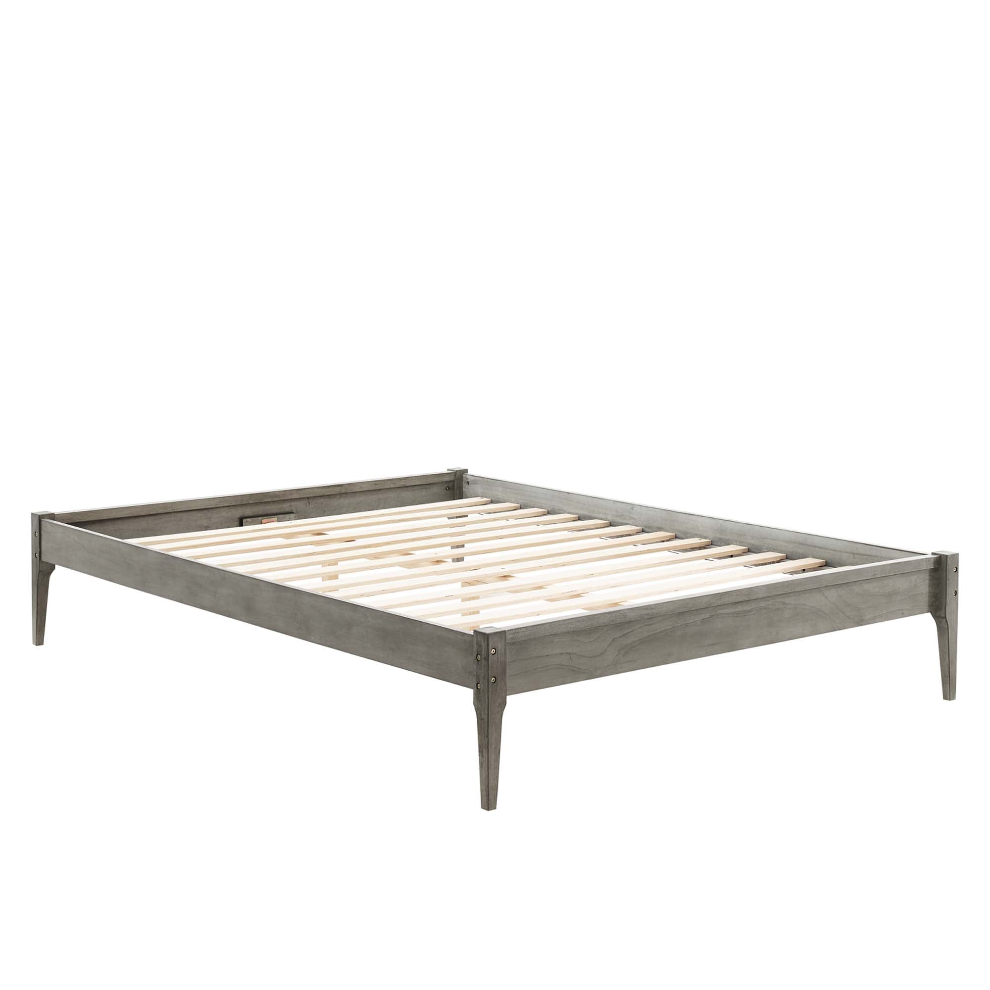 June Full Wood Platform Bed Frame