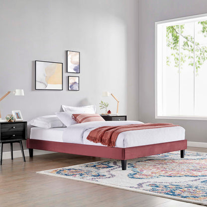 Reign Full Performance Velvet Platform Bed Frame