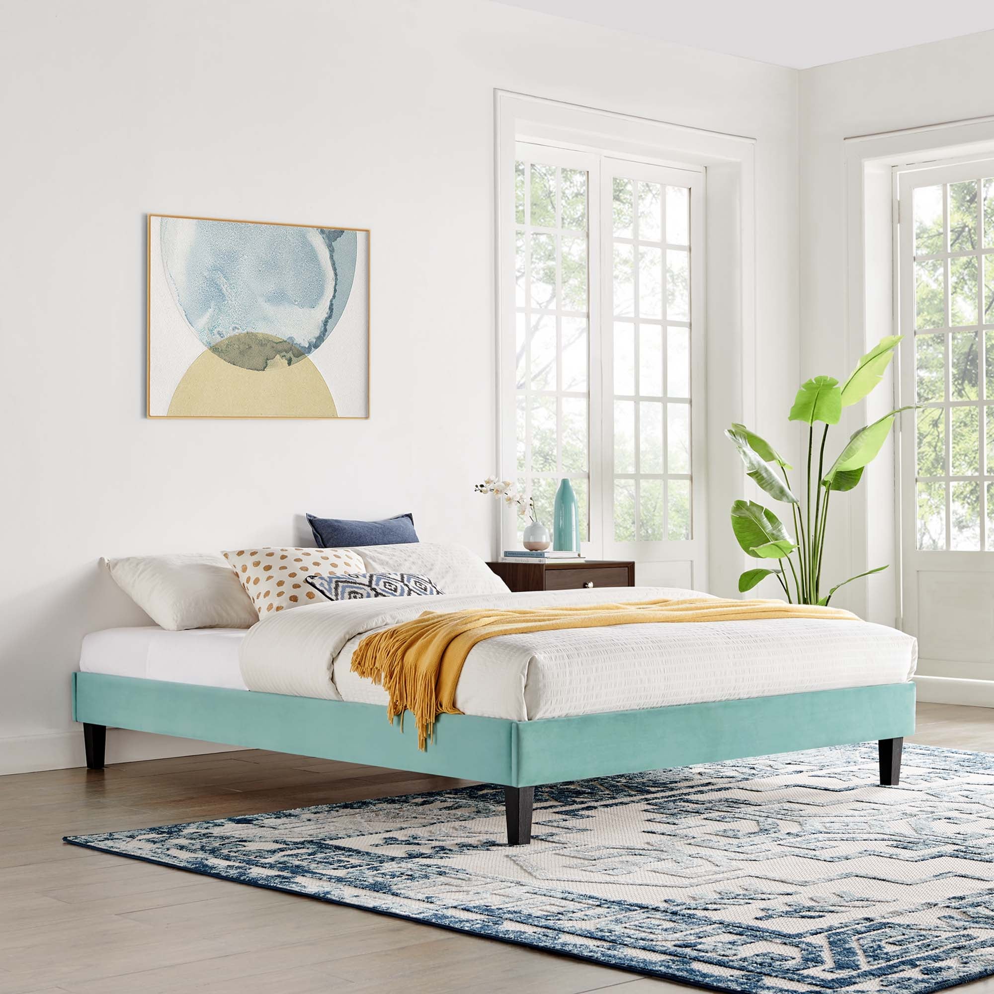 Reign Full Performance Velvet Platform Bed Frame