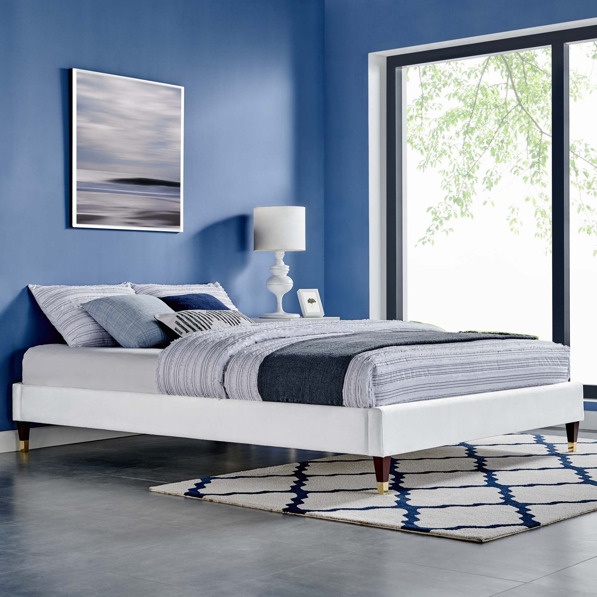 Harlow Full Performance Velvet Platform Bed Frame