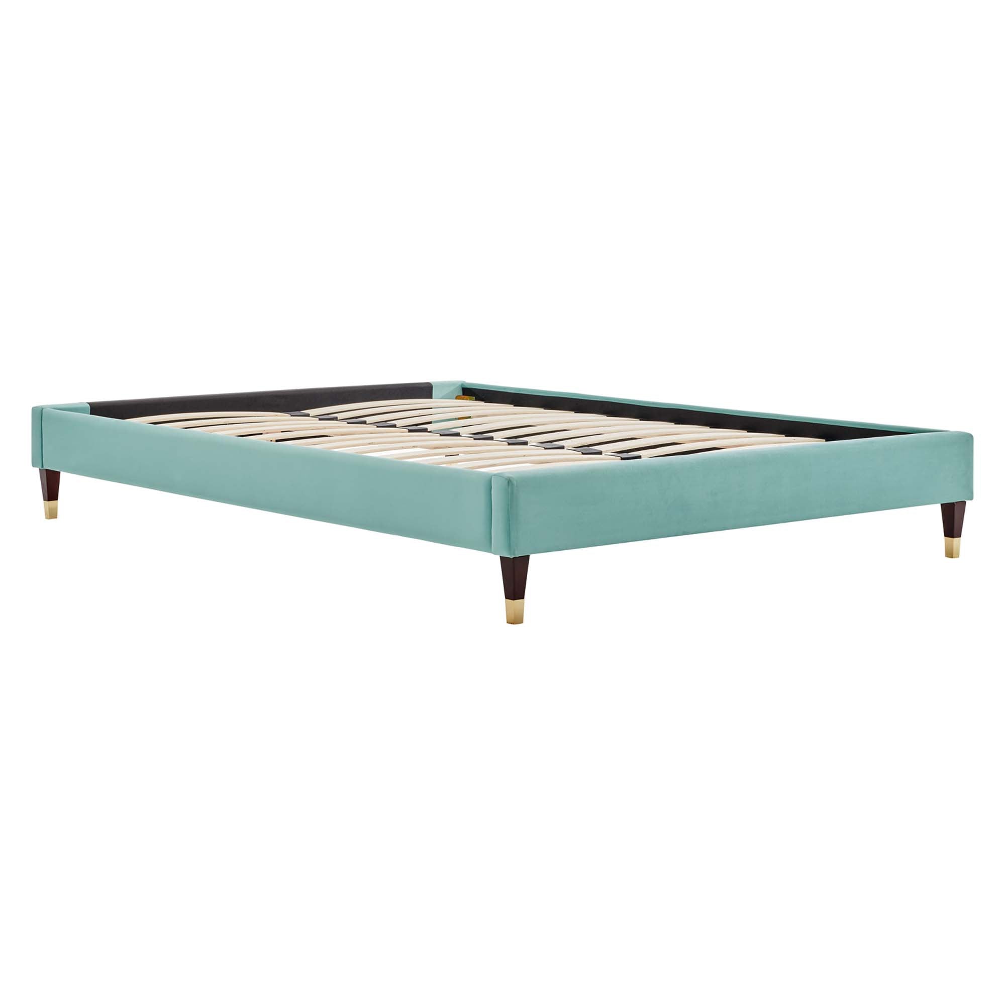 Harlow Queen Performance Velvet Platform Bed Frame