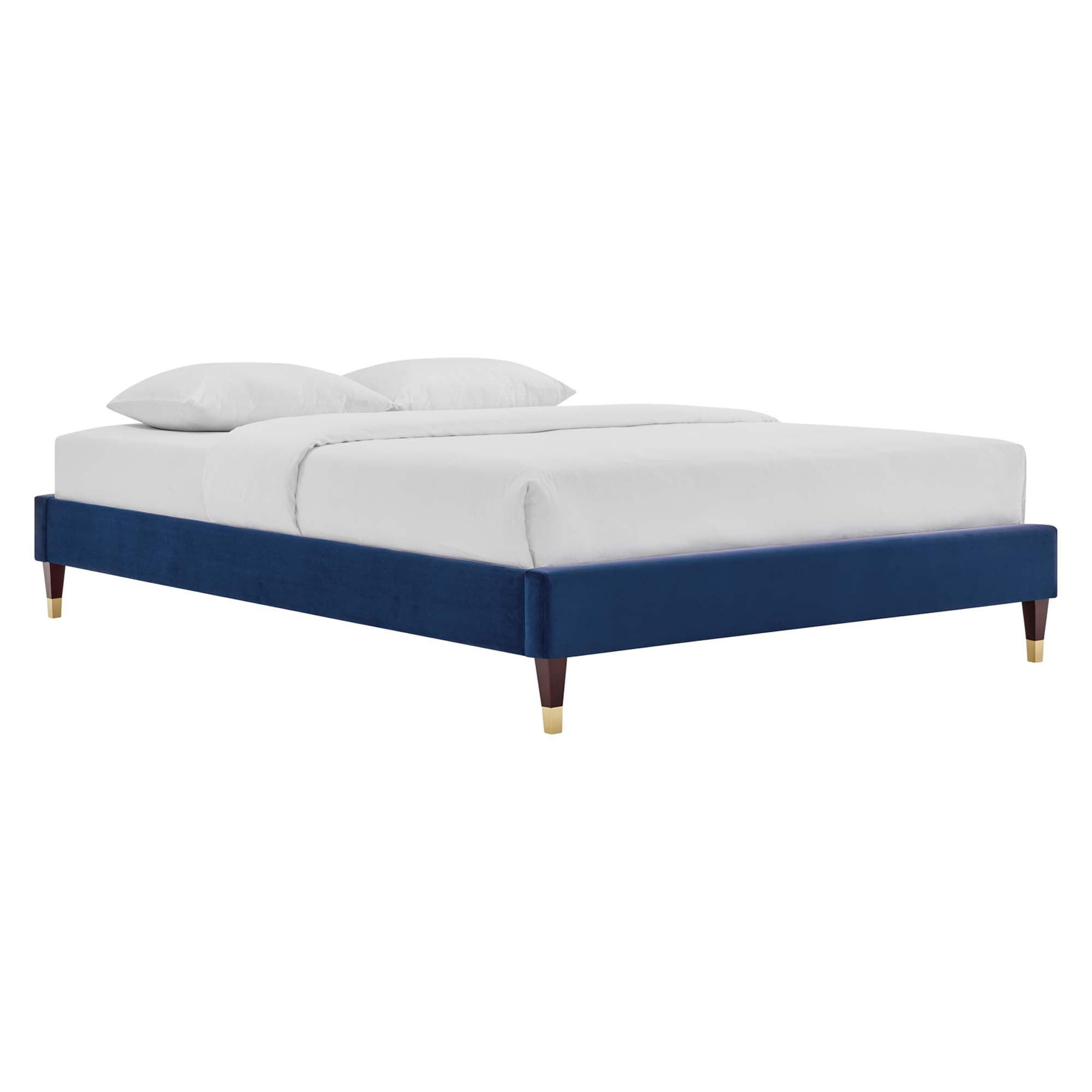 Harlow Queen Performance Velvet Platform Bed Frame