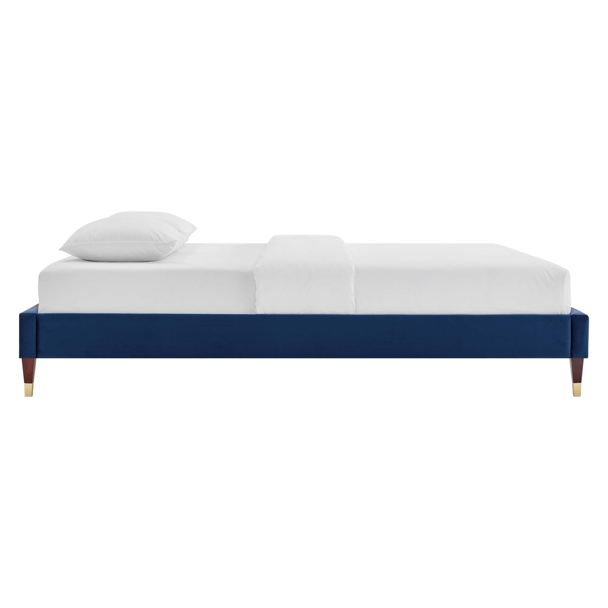 Harlow Queen Performance Velvet Platform Bed Frame