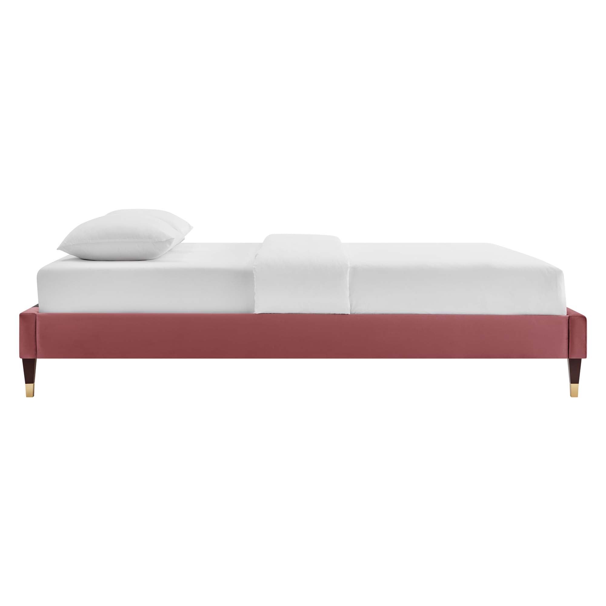 Harlow King Performance Velvet Platform Bed Frame