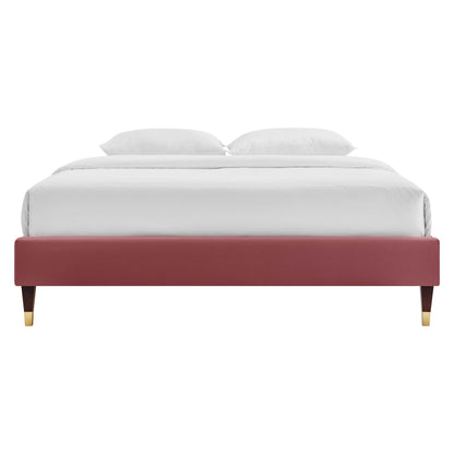 Harlow King Performance Velvet Platform Bed Frame