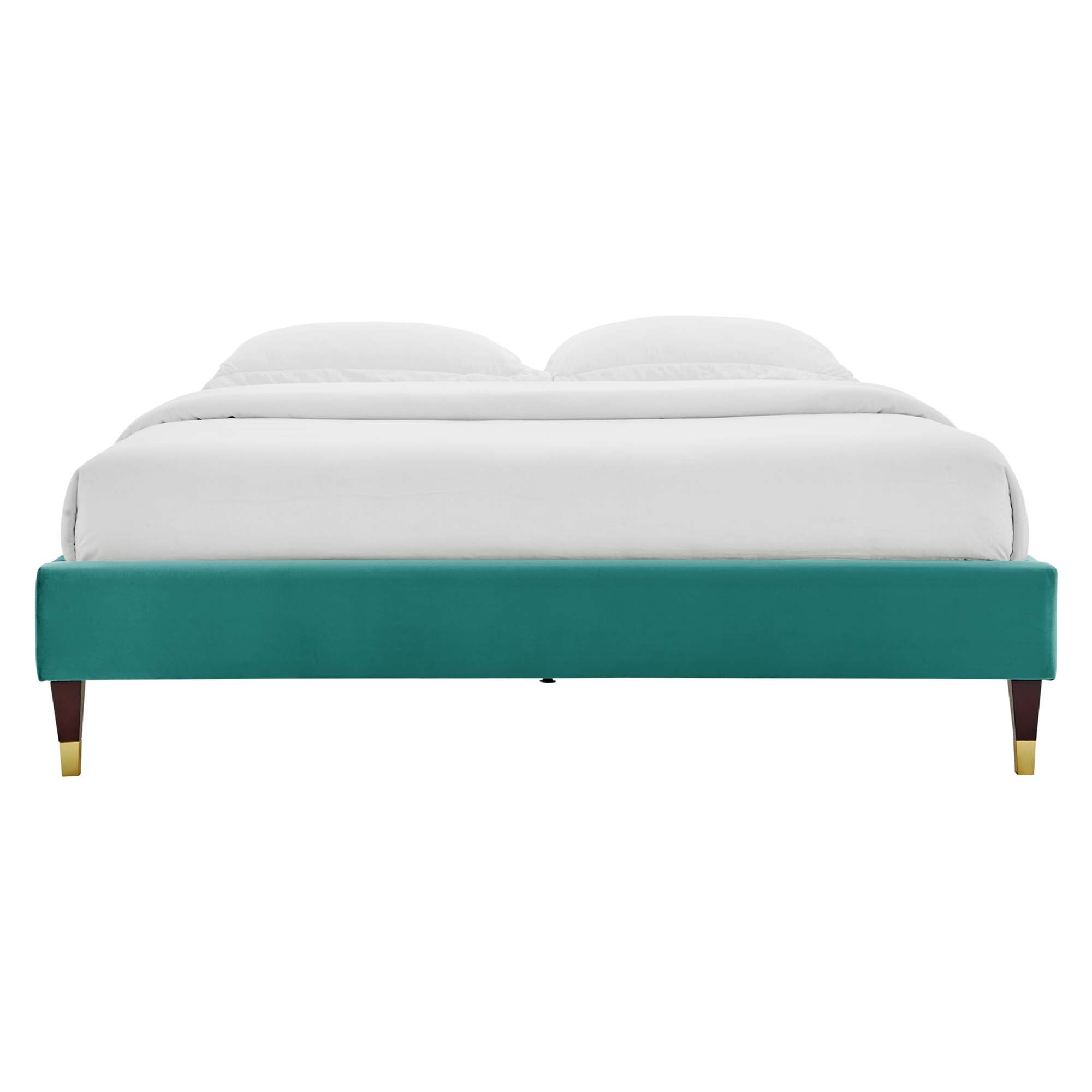 Harlow King Performance Velvet Platform Bed Frame