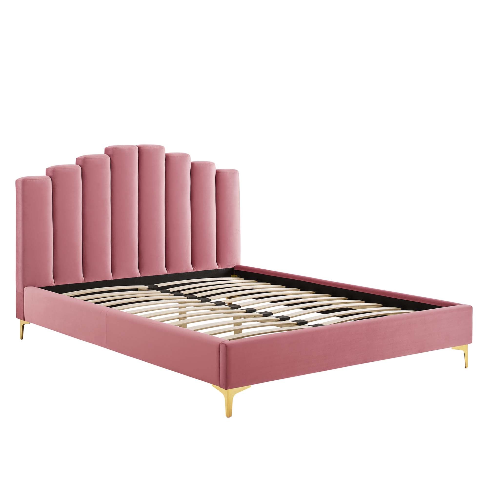 Olivia Queen Performance Velvet Platform Bed