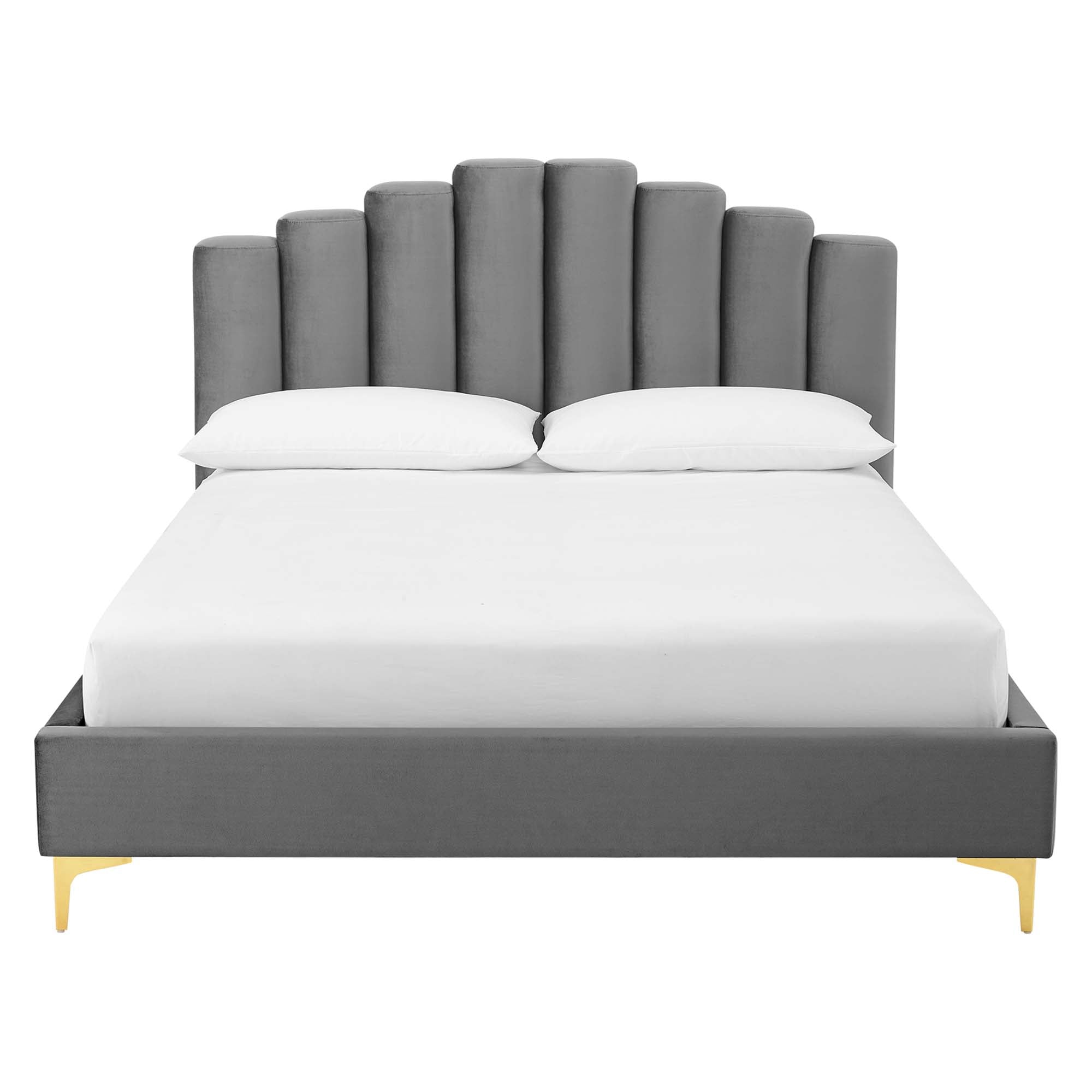 Olivia Queen Performance Velvet Platform Bed