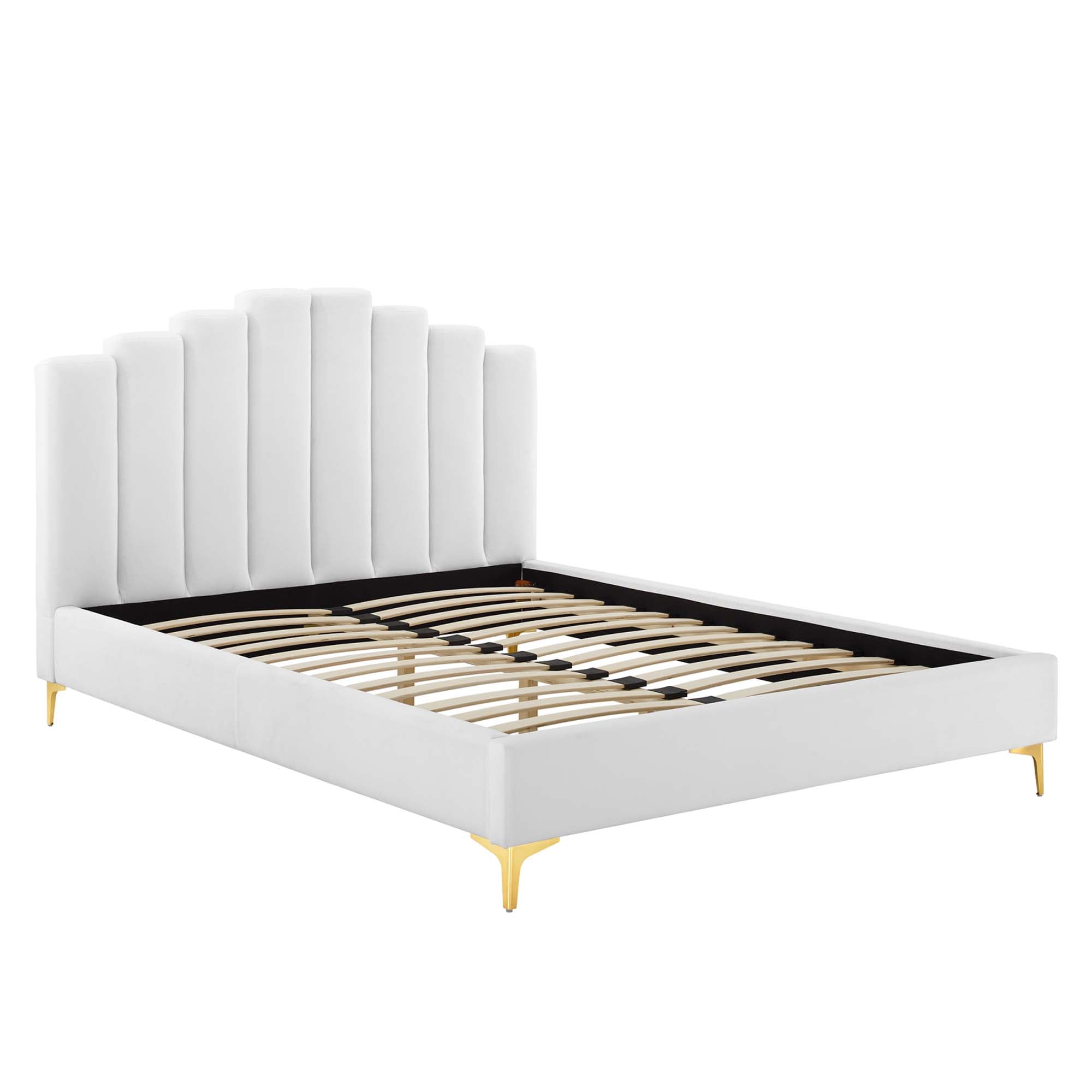 Olivia Queen Performance Velvet Platform Bed