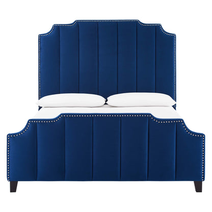Lucille Queen Performance Velvet Platform Bed