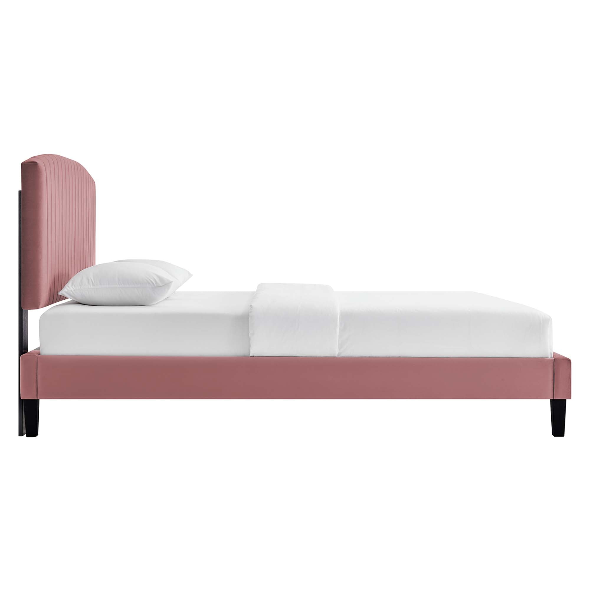 Alessi Performance Velvet Queen Platform Bed