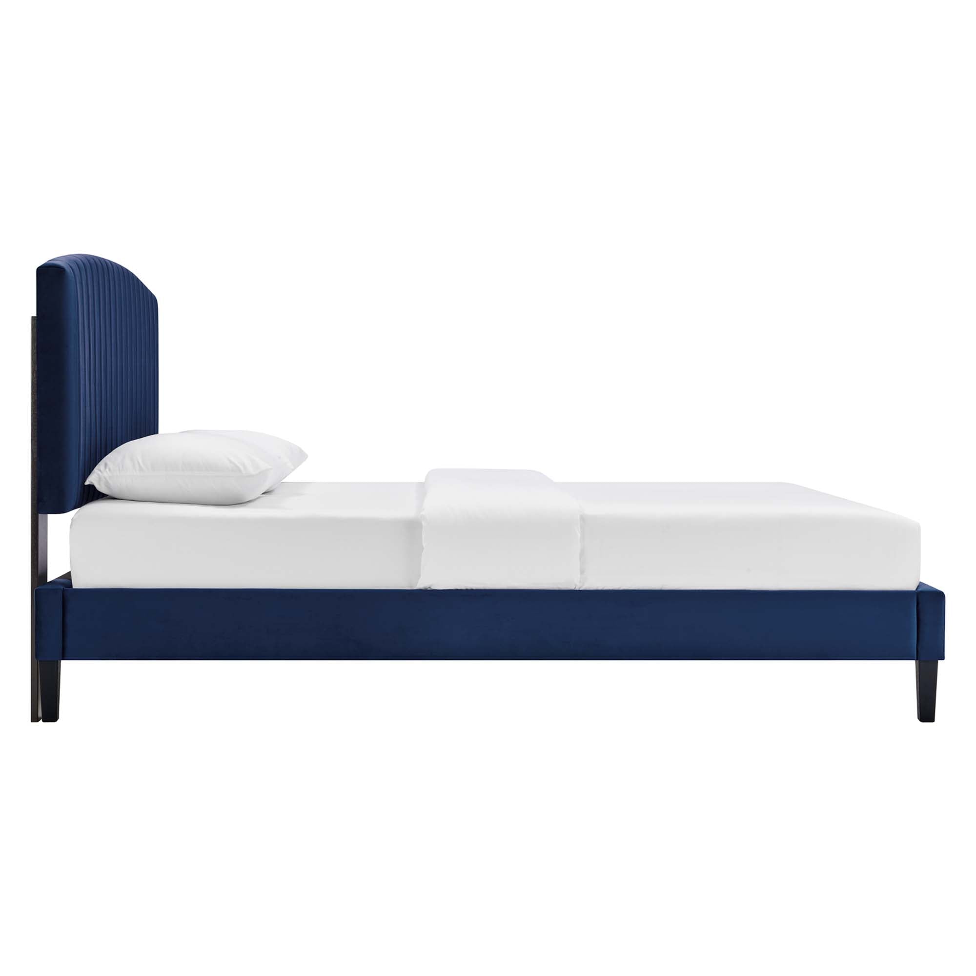 Alessi Performance Velvet Queen Platform Bed