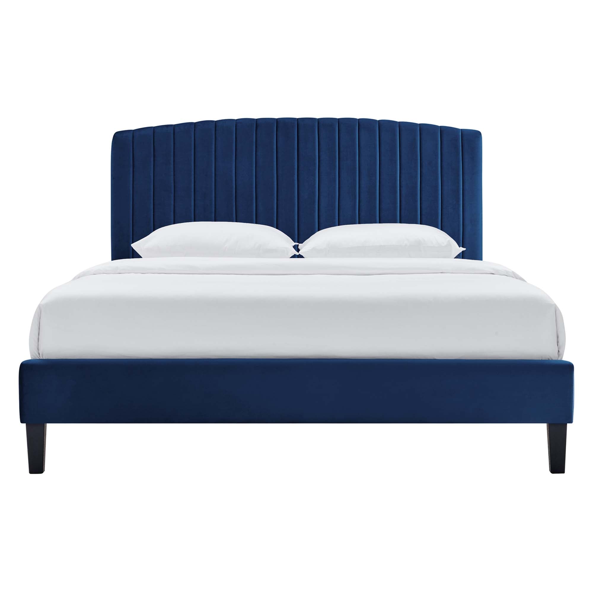 Alessi Performance Velvet Queen Platform Bed