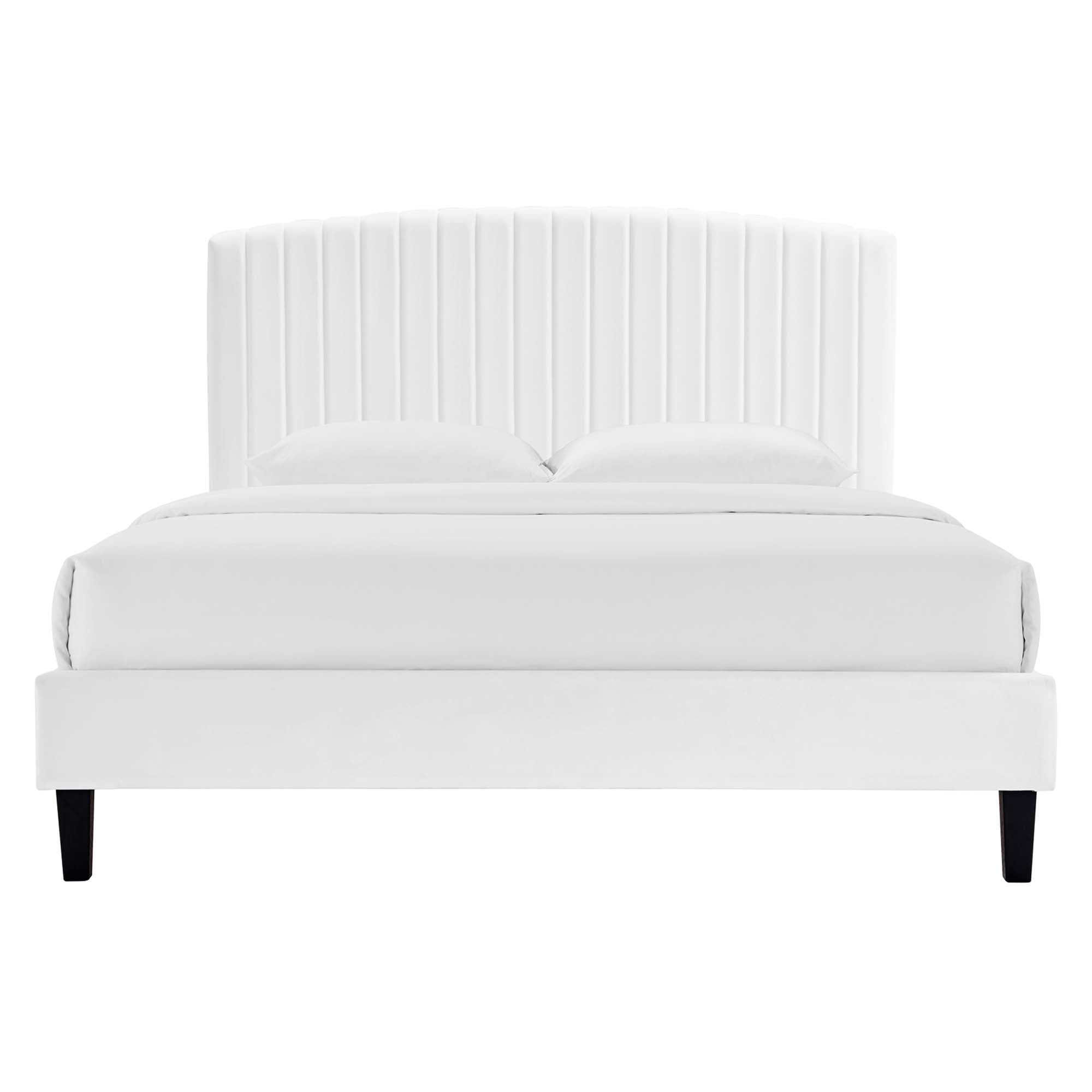 Alessi Performance Velvet Queen Platform Bed