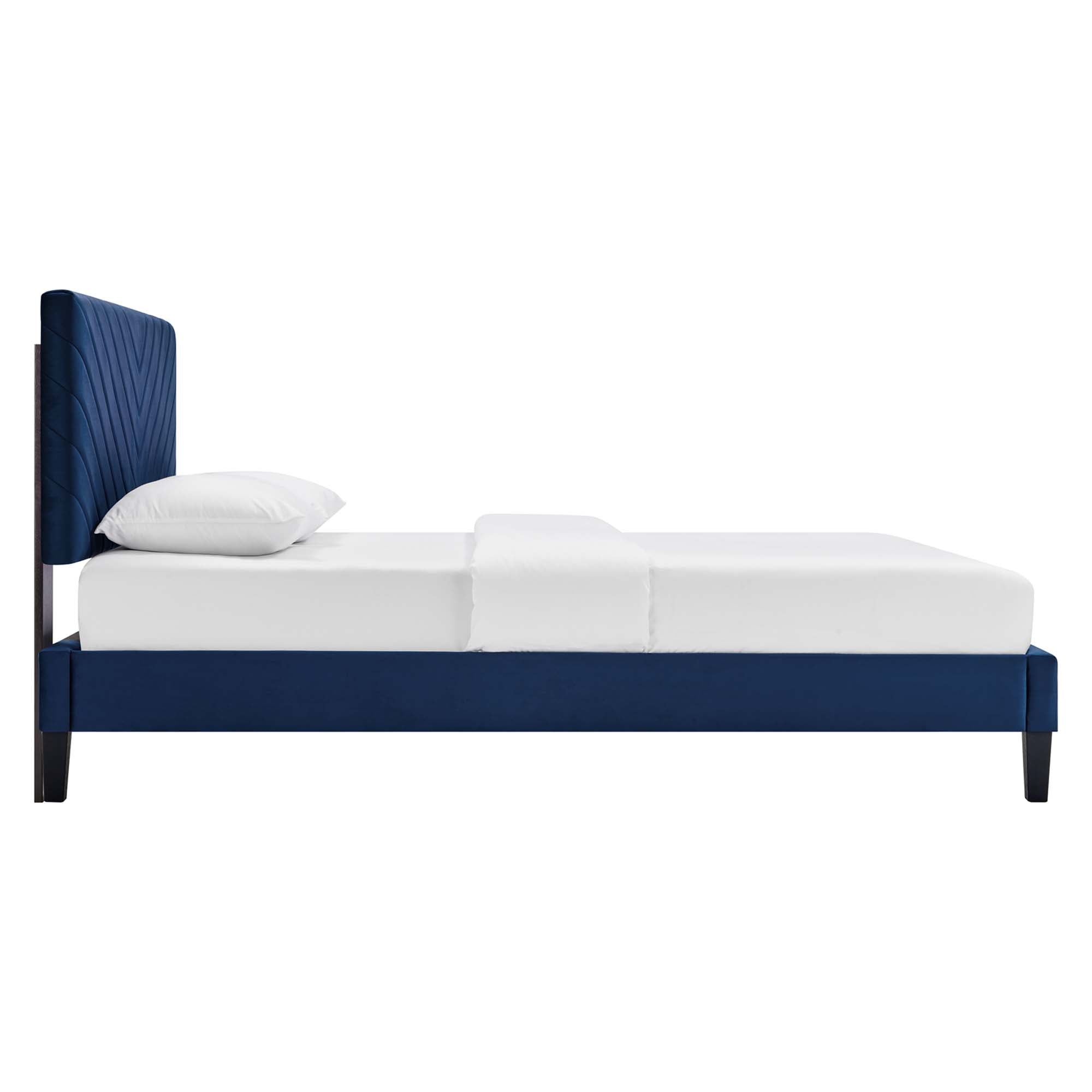 Roxanne Performance Velvet Queen Platform Bed