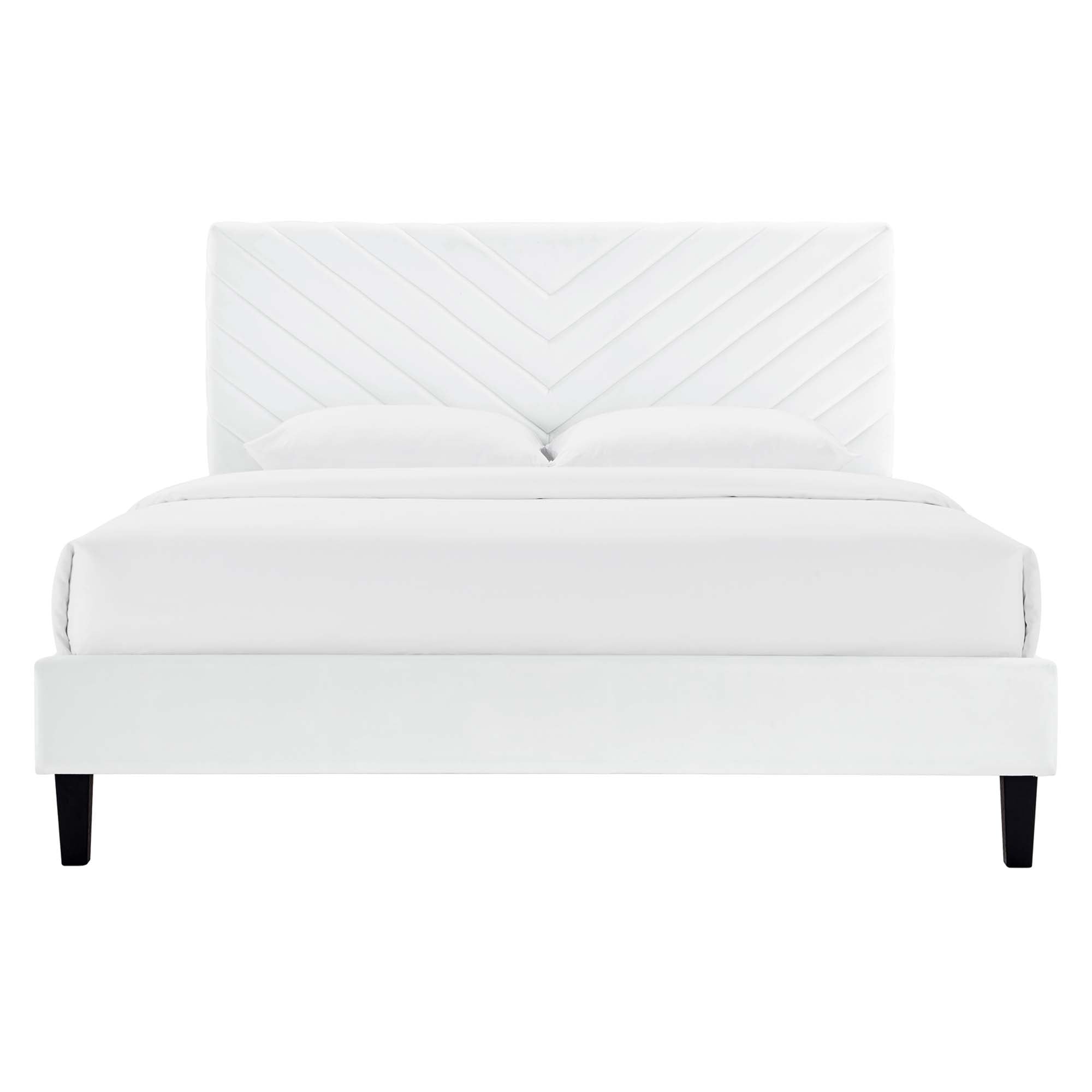 Roxanne Performance Velvet Queen Platform Bed