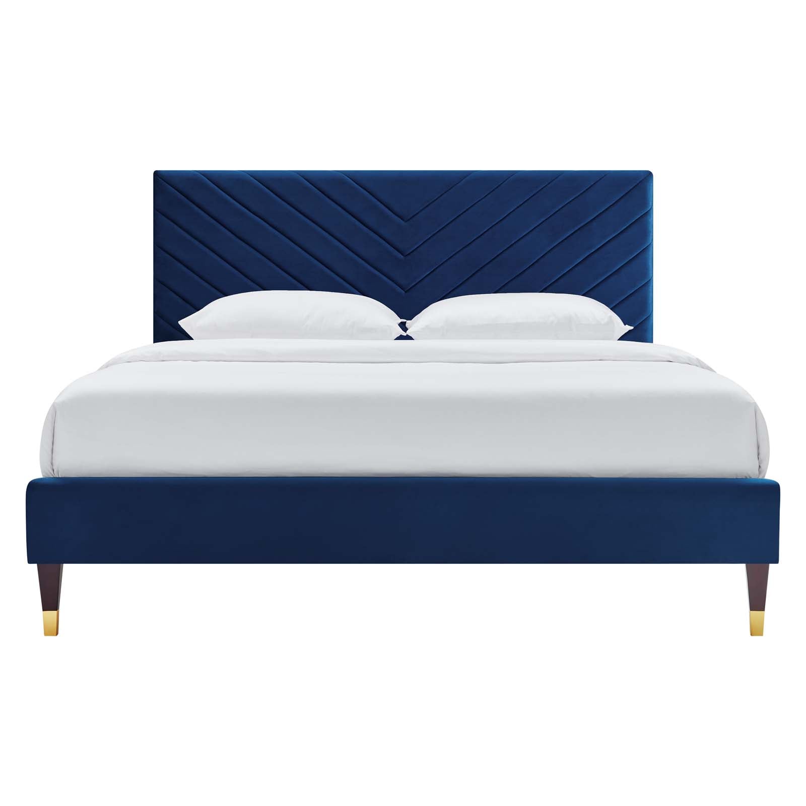 Roxanne Performance Velvet Queen Platform Bed