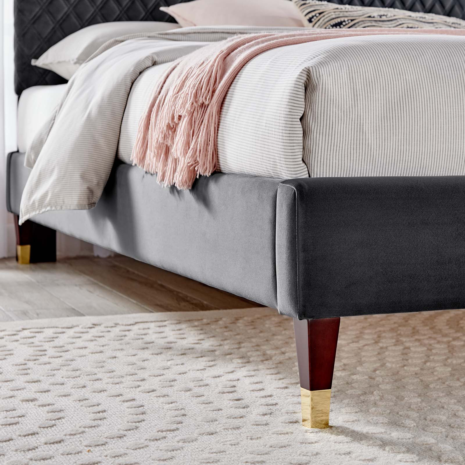 Garcelle Performance Velvet Queen Platform Bed