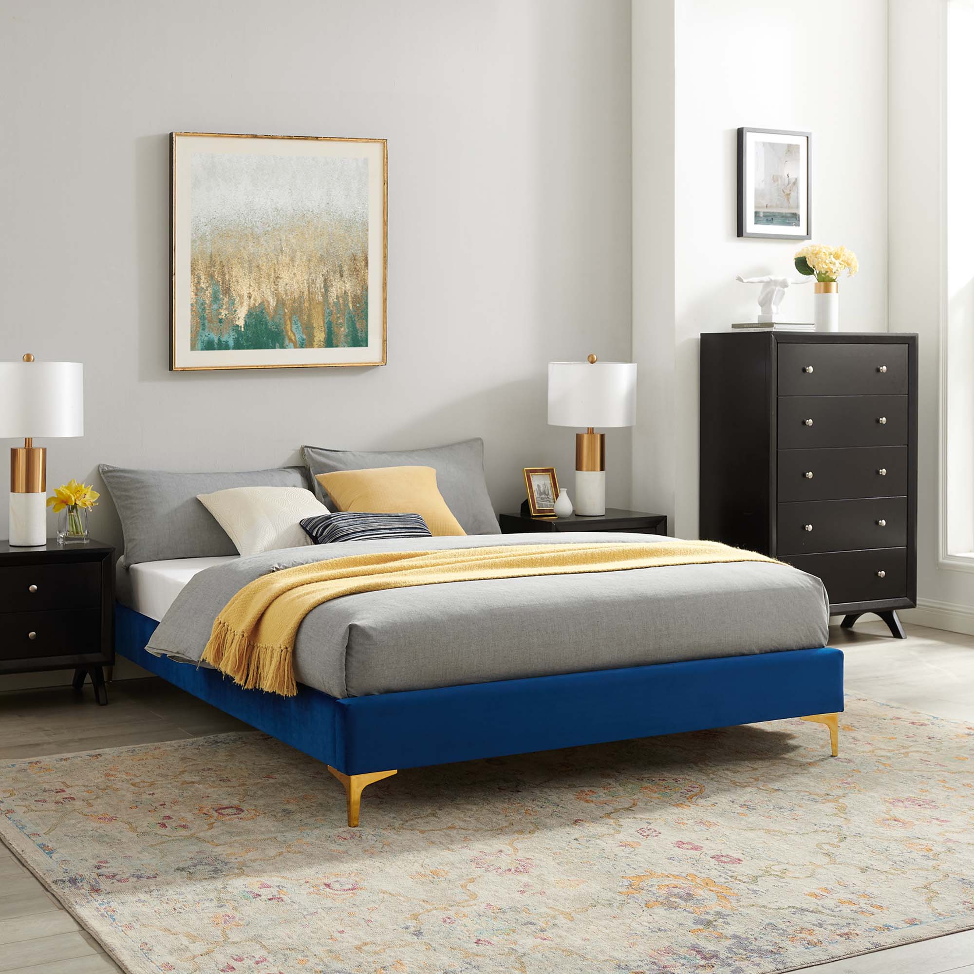 Sutton Twin Performance Velvet Bed Frame