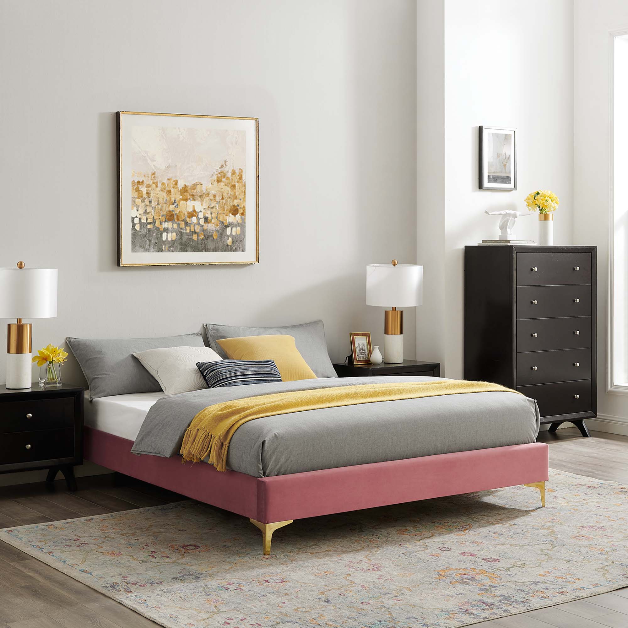 Sutton Full Performance Velvet Bed Frame