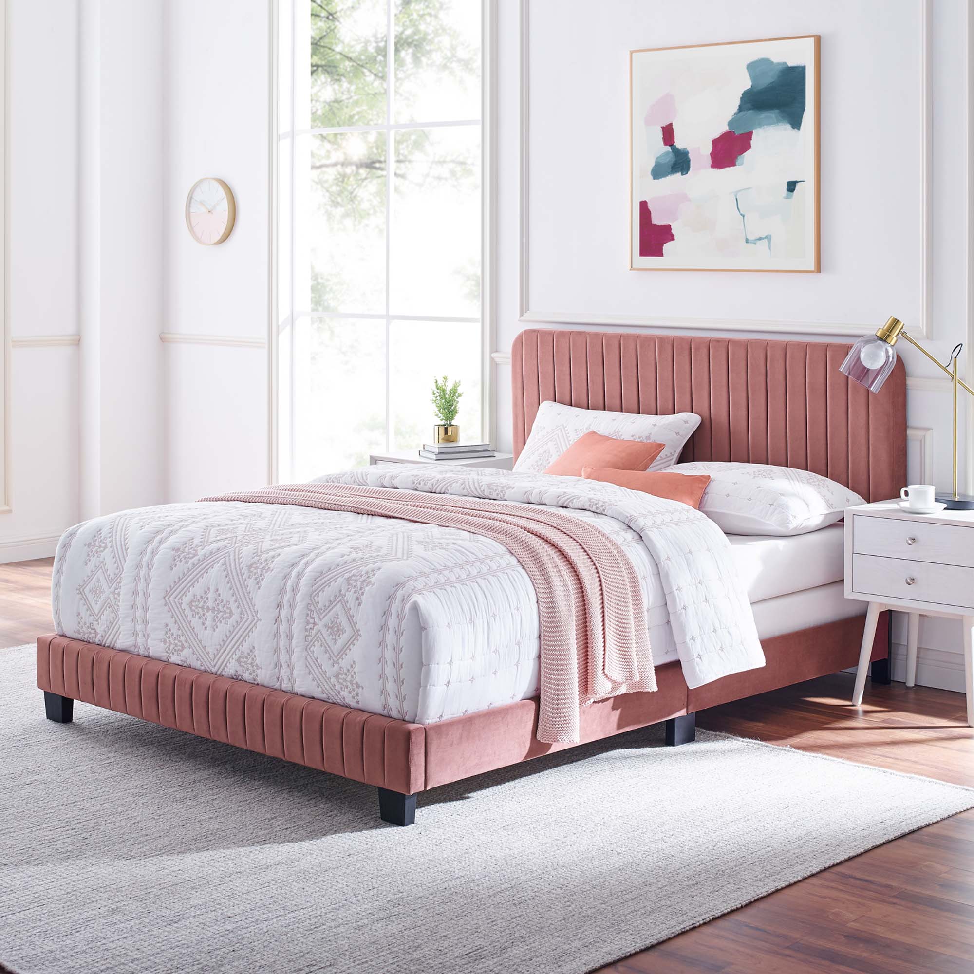 Celine Channel Tufted Performance Velvet King Bed