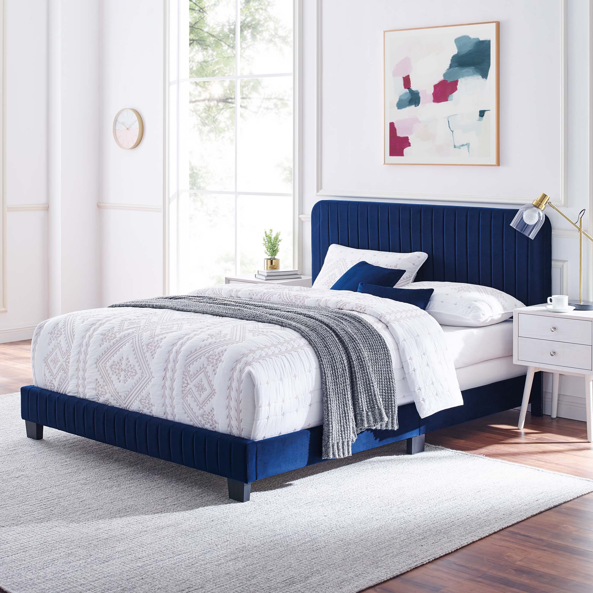 Celine Channel Tufted Performance Velvet King Bed