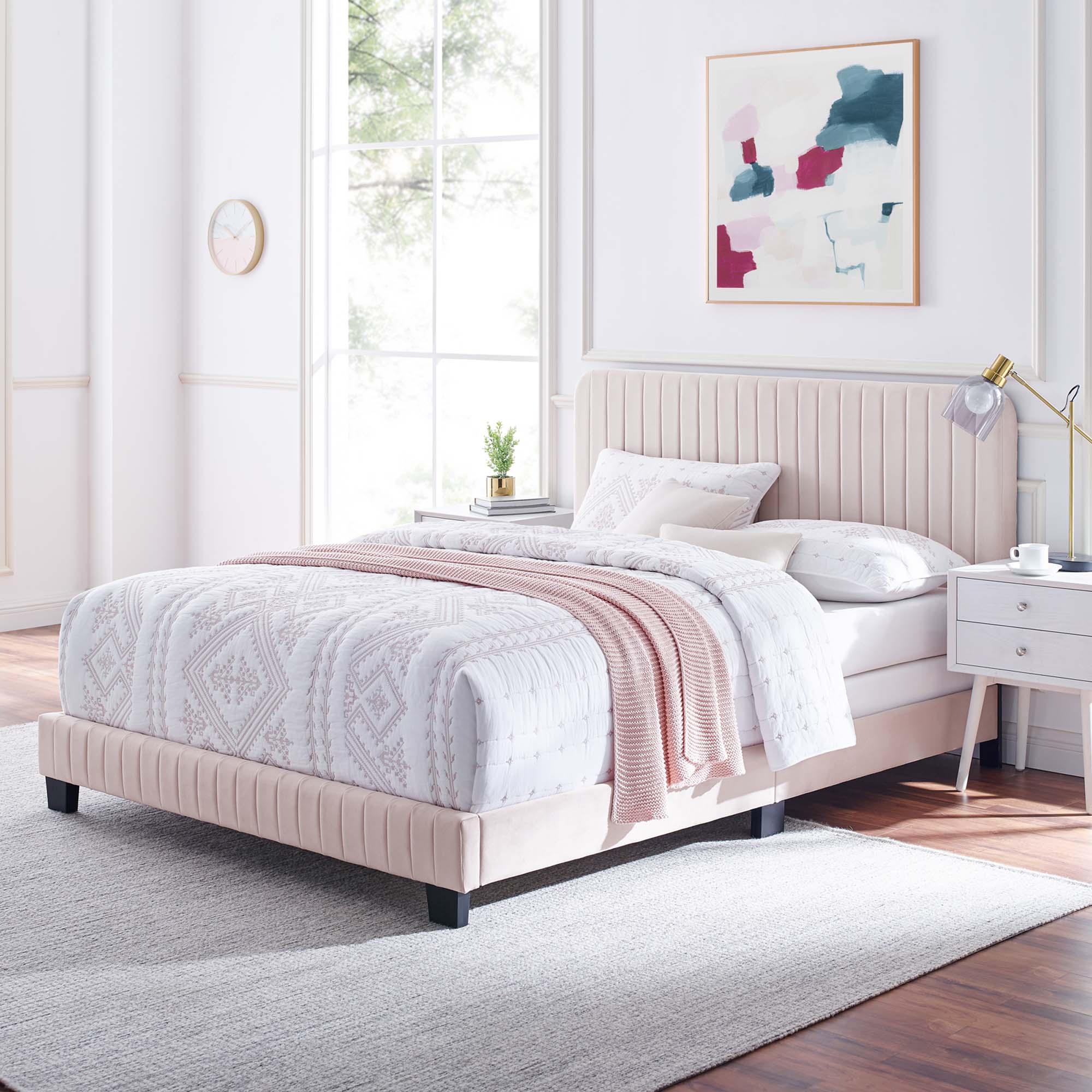 Celine Channel Tufted Performance Velvet King Bed