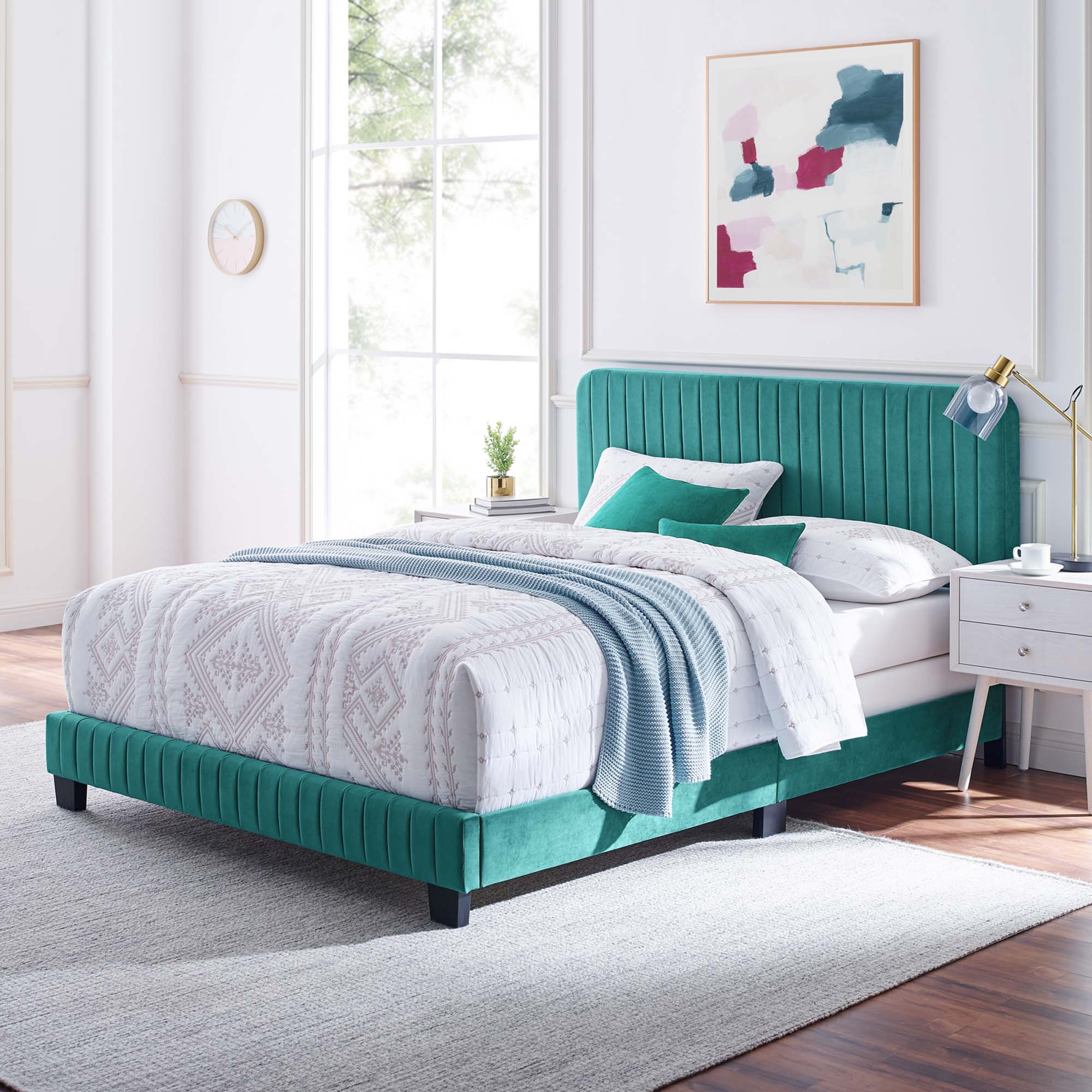 Celine Channel Tufted Performance Velvet King Bed