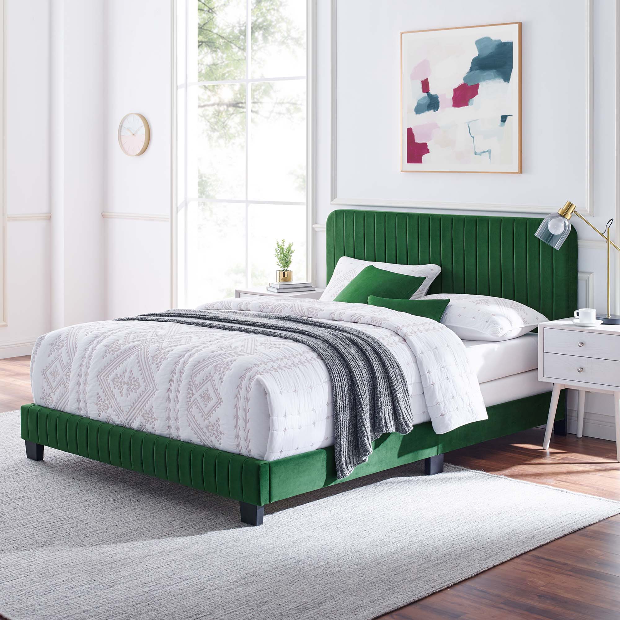 Celine Channel Tufted Performance Velvet Queen Bed