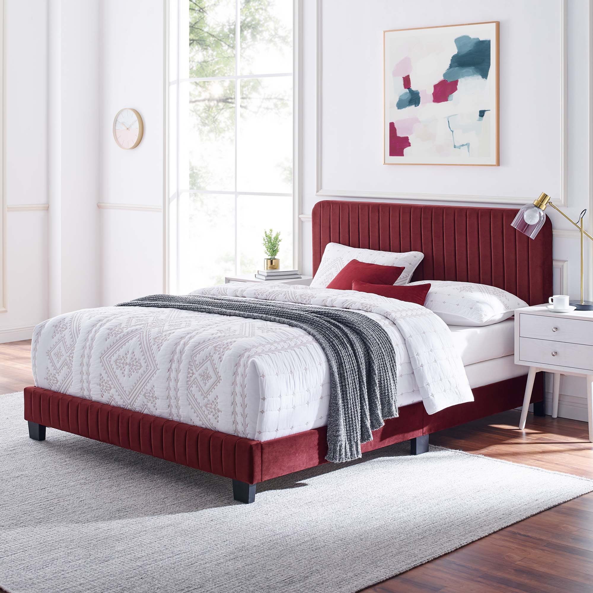 Celine Channel Tufted Performance Velvet Queen Bed