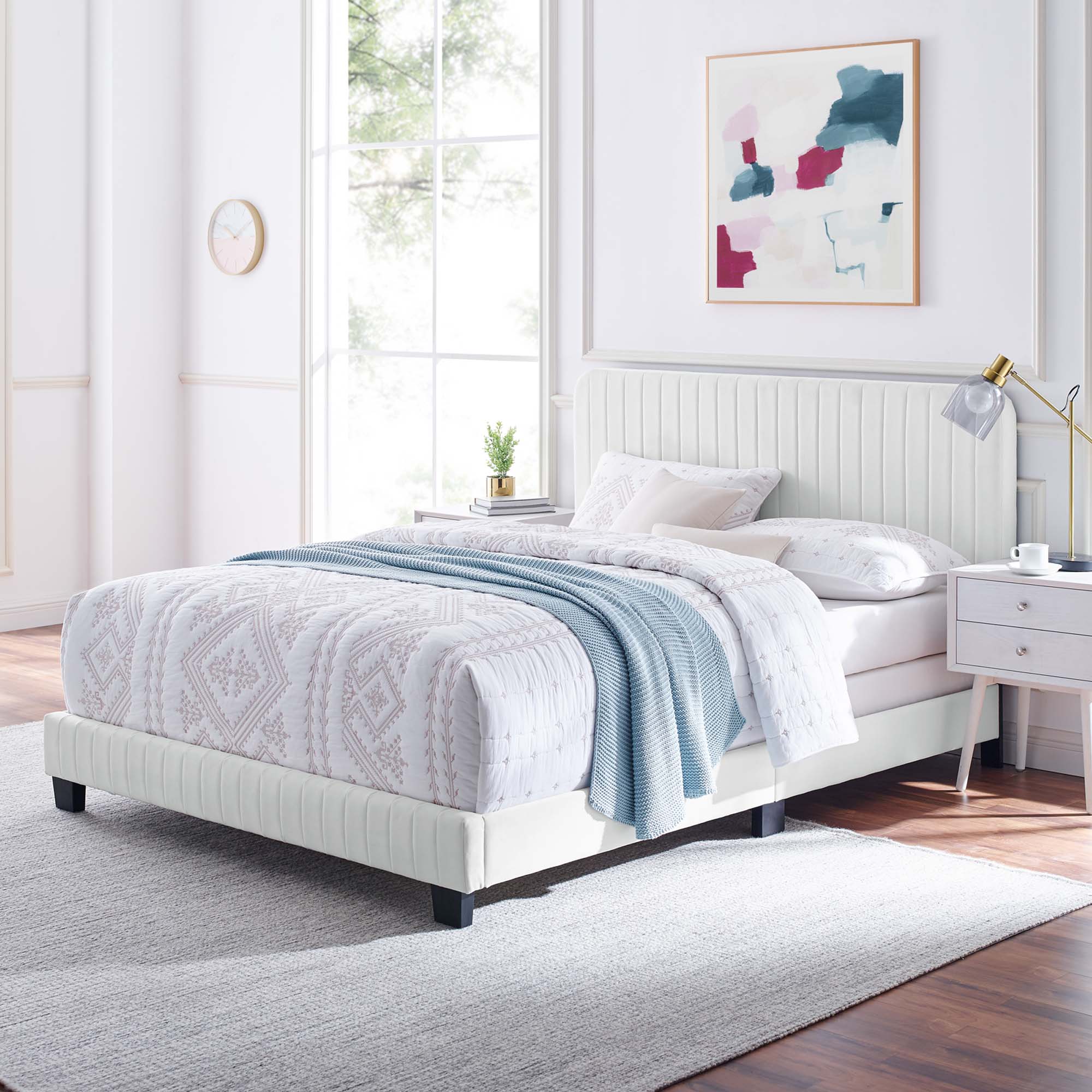 Celine Channel Tufted Performance Velvet Queen Bed