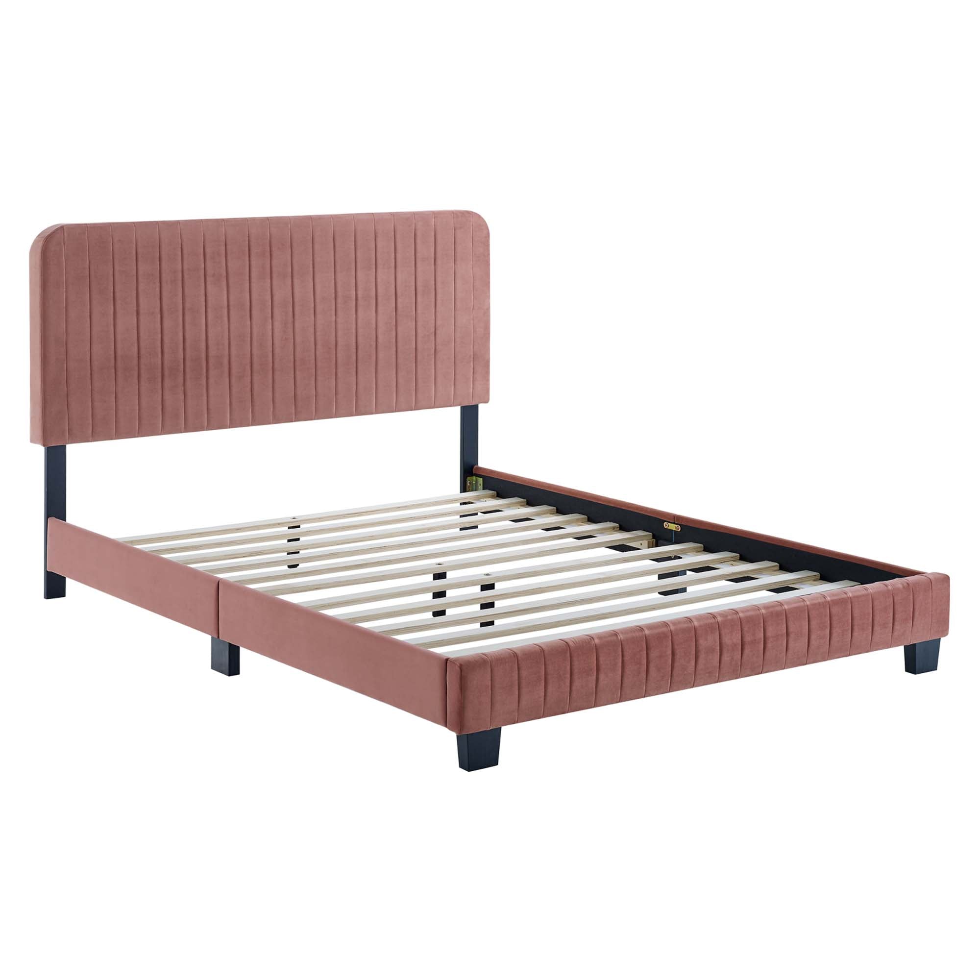 Celine Channel Tufted Performance Velvet King Platform Bed