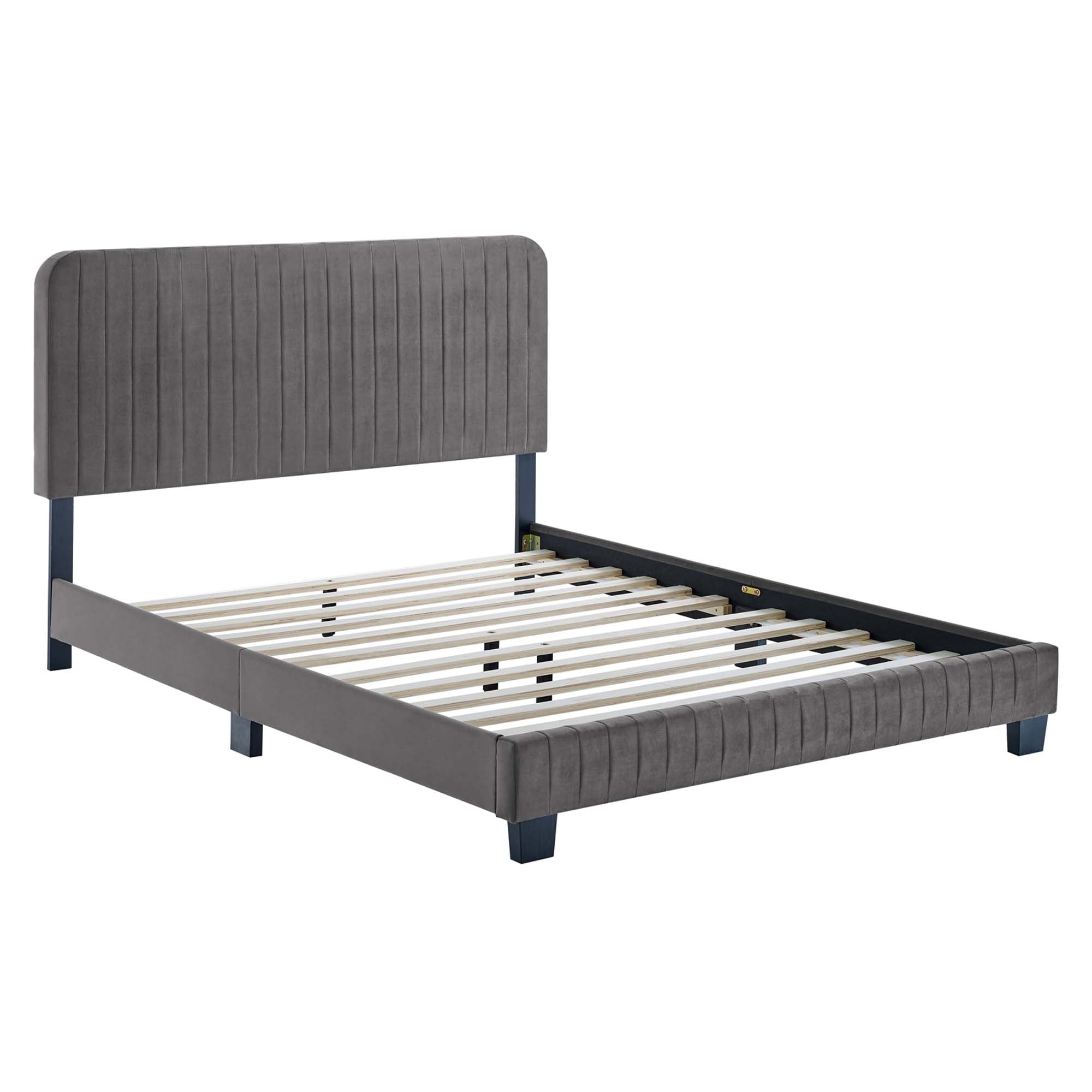 Celine Channel Tufted Performance Velvet King Platform Bed