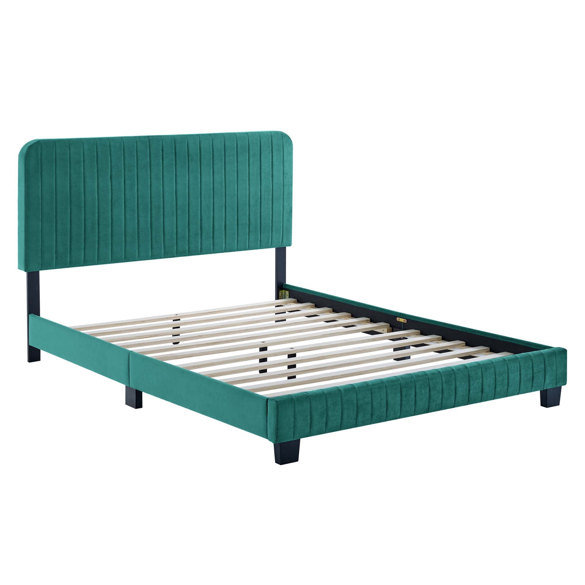 Celine Channel Tufted Performance Velvet Queen Platform Bed