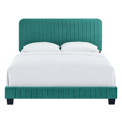 Celine Channel Tufted Performance Velvet Full Platform Bed