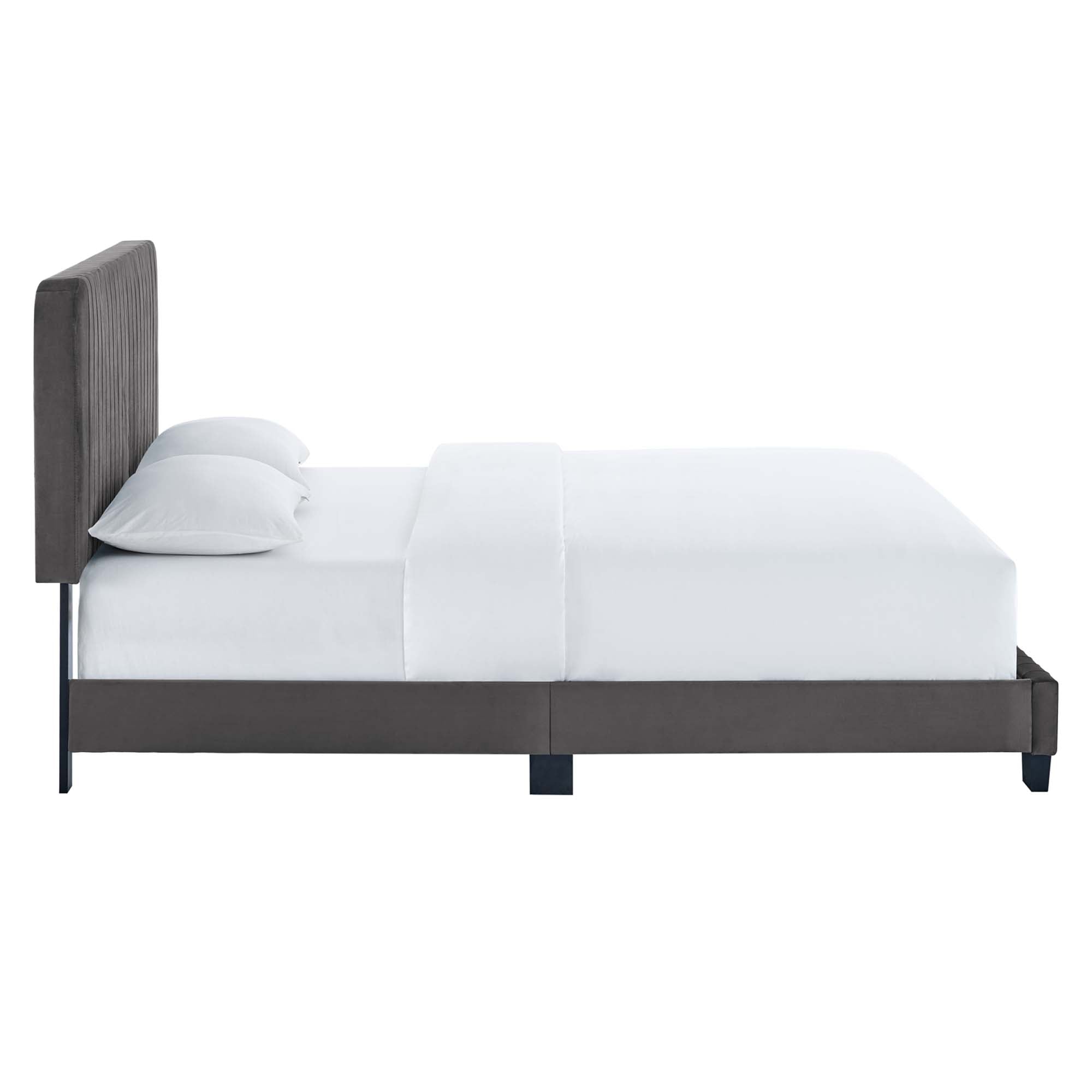 Celine Channel Tufted Performance Velvet Twin Platform Bed